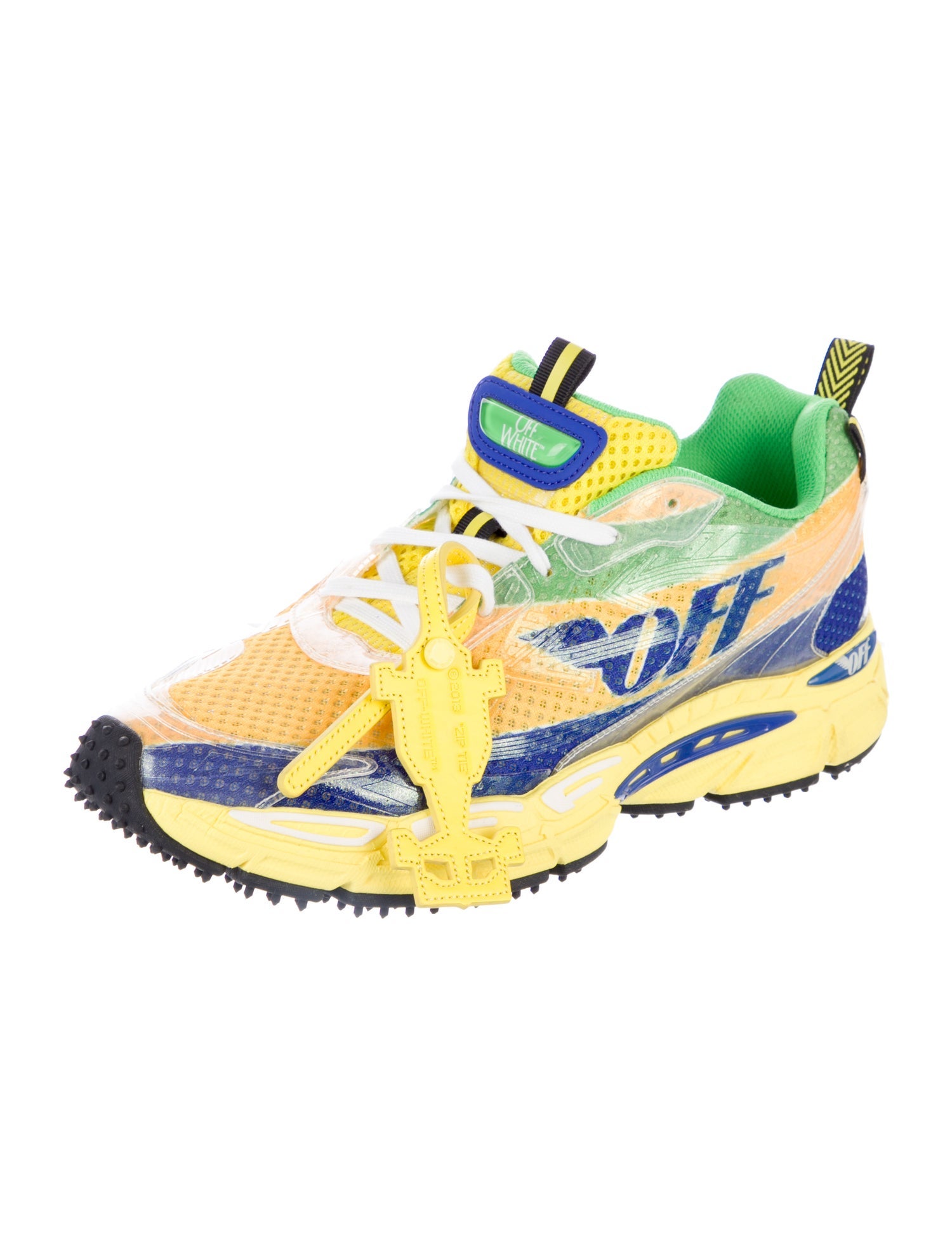 Off-White Be Right Back 'Formula 1 Yellow Blue' Athletic Sneakers