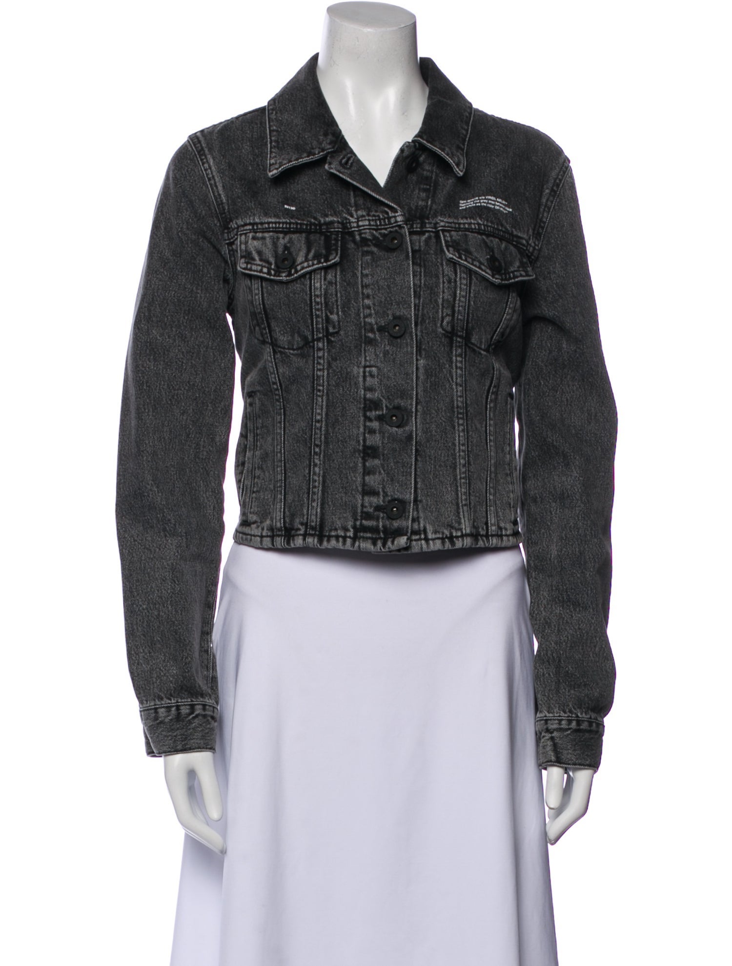 Off-White 2020 Plaid Print Denim Jacket