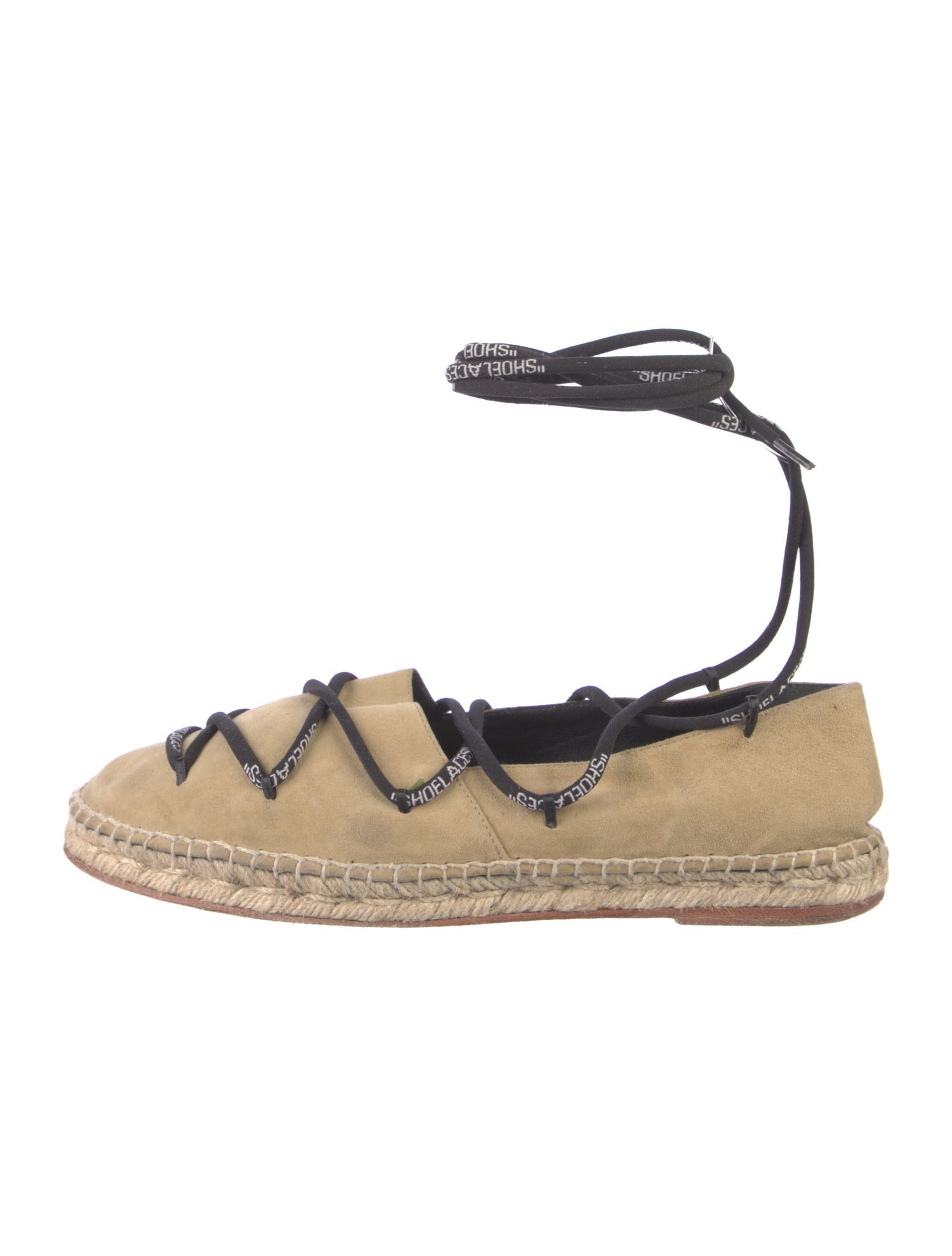 Off-White Suede Colorblock Pattern Espadrilles