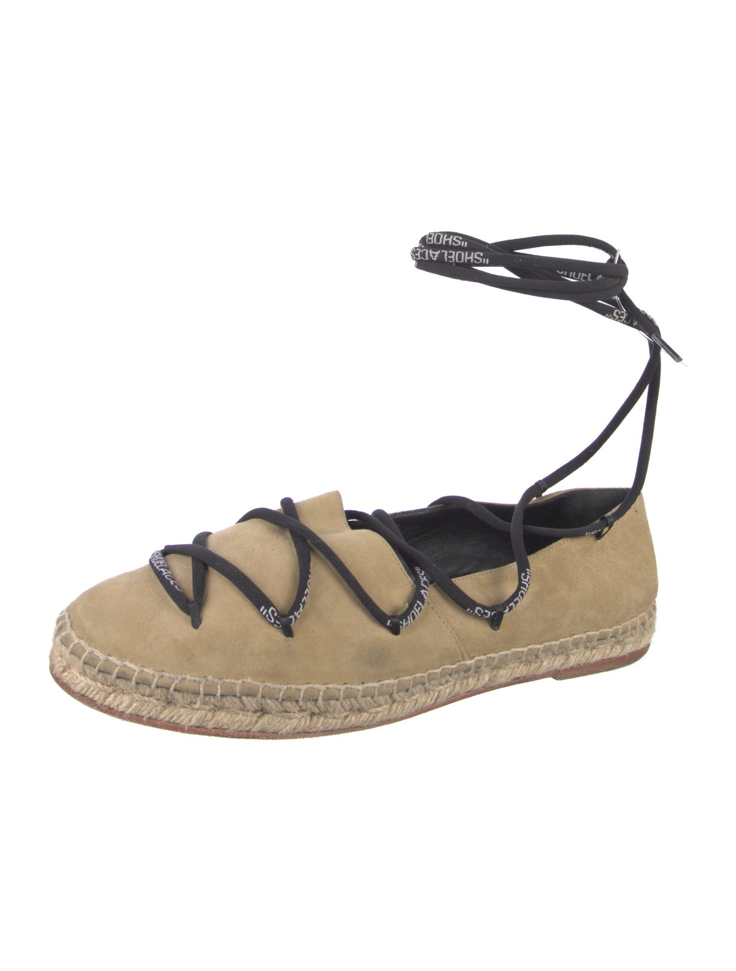 Off-White Suede Colorblock Pattern Espadrilles