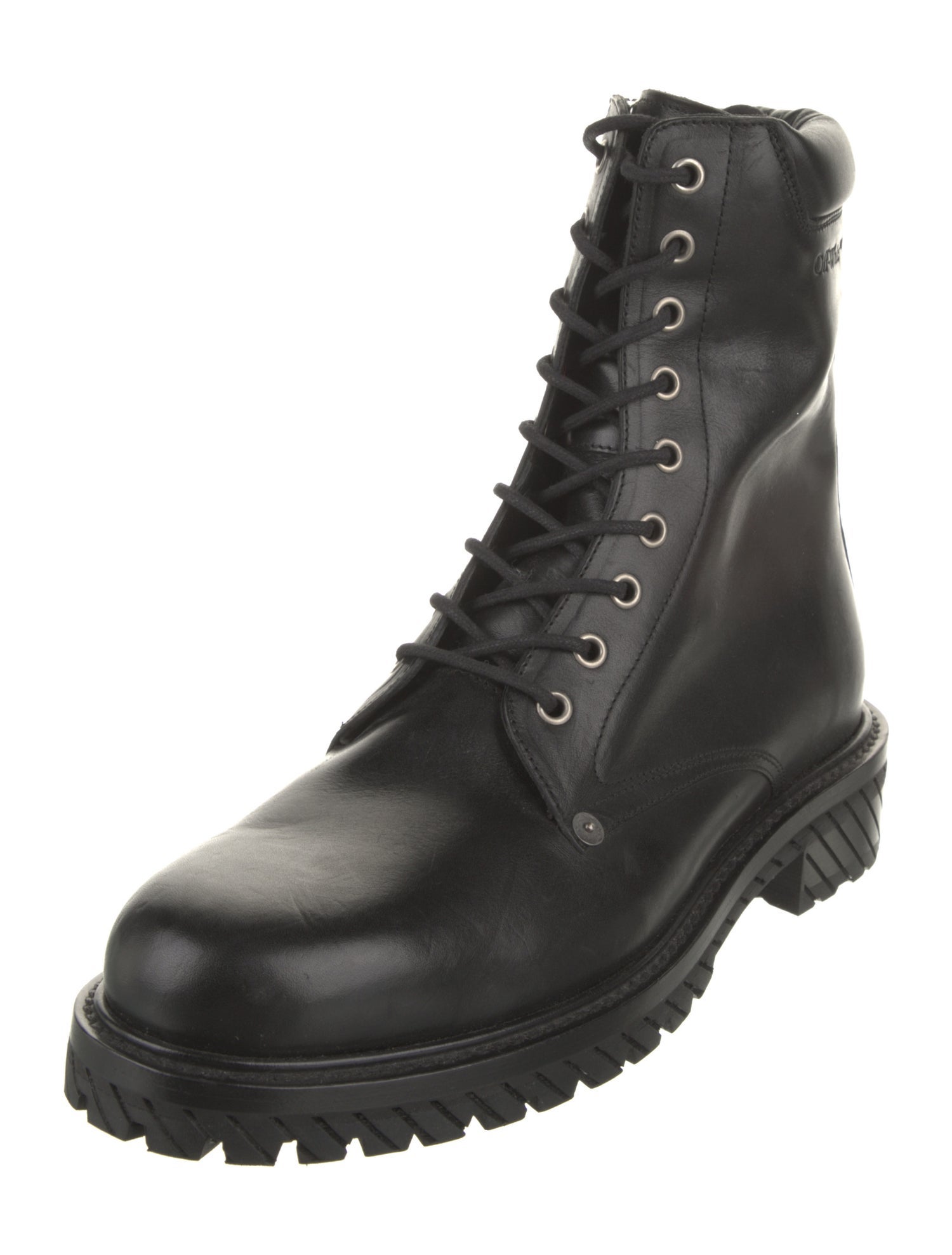 Off-White Leather Combat Boots