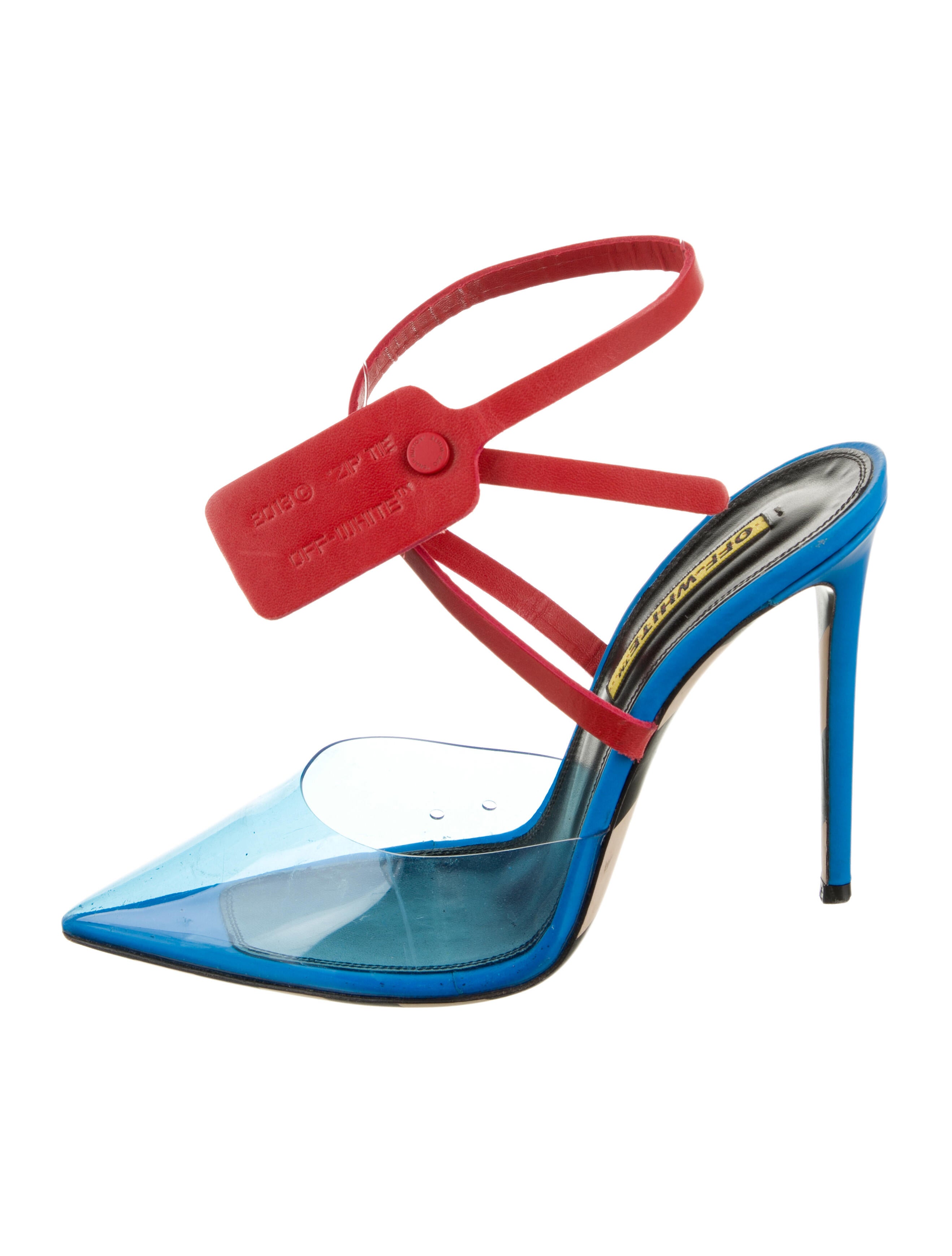 Off-White T-Strap PVC Mules