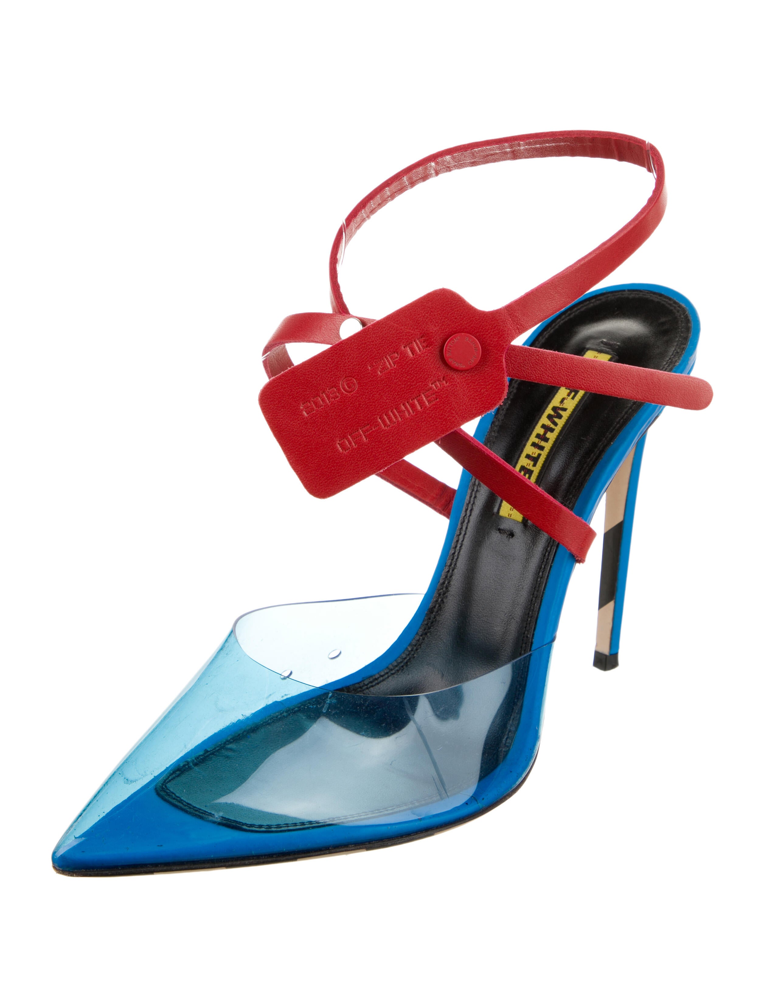 Off-White T-Strap PVC Mules