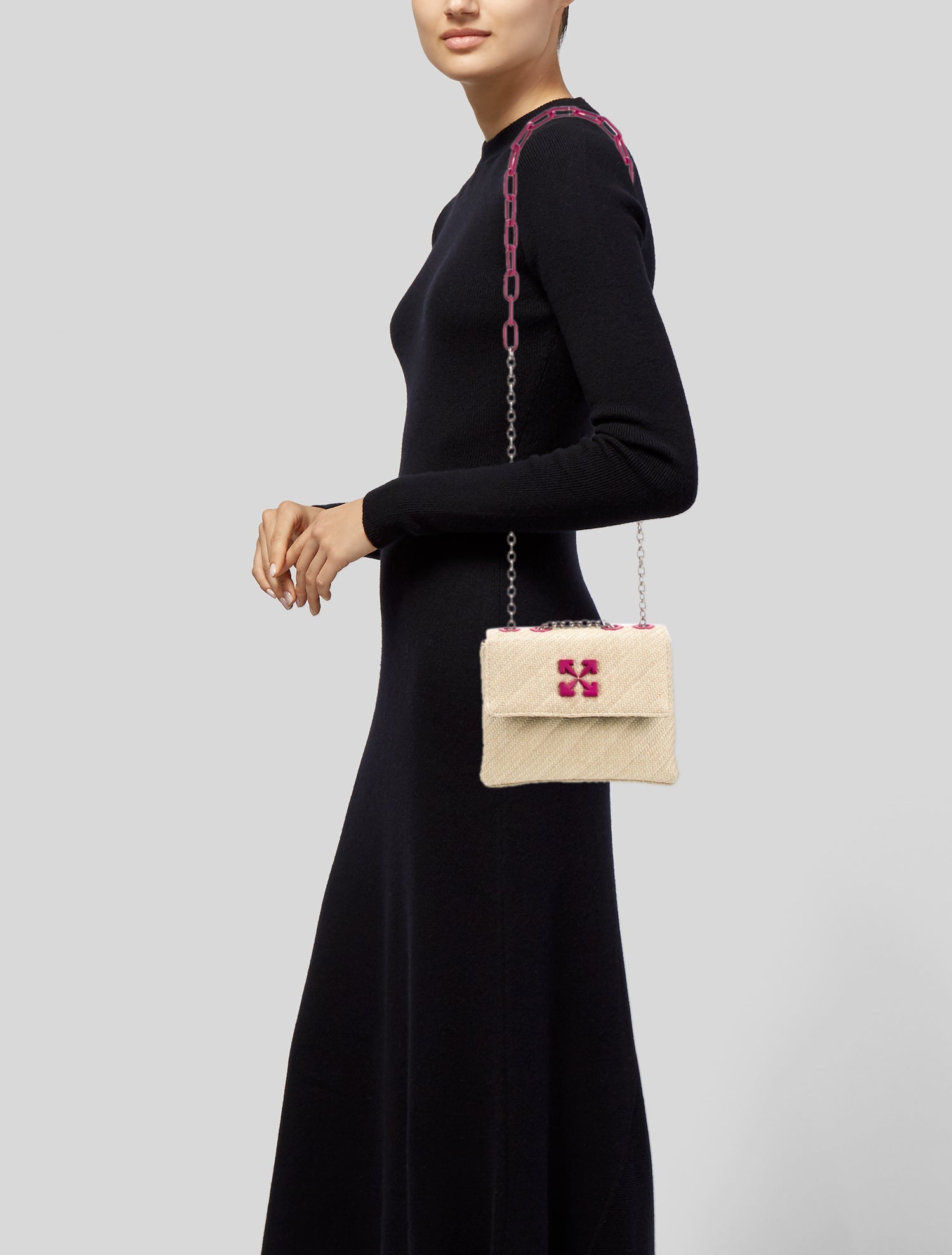 Off-White Raffia Shoulder Bag