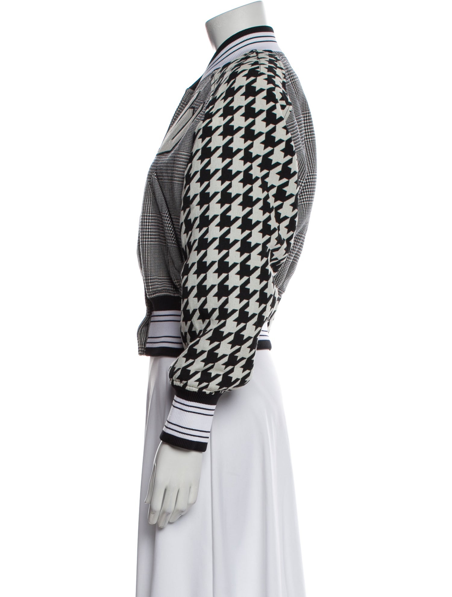 Off-White Houndstooth Wool Bomber Jacket