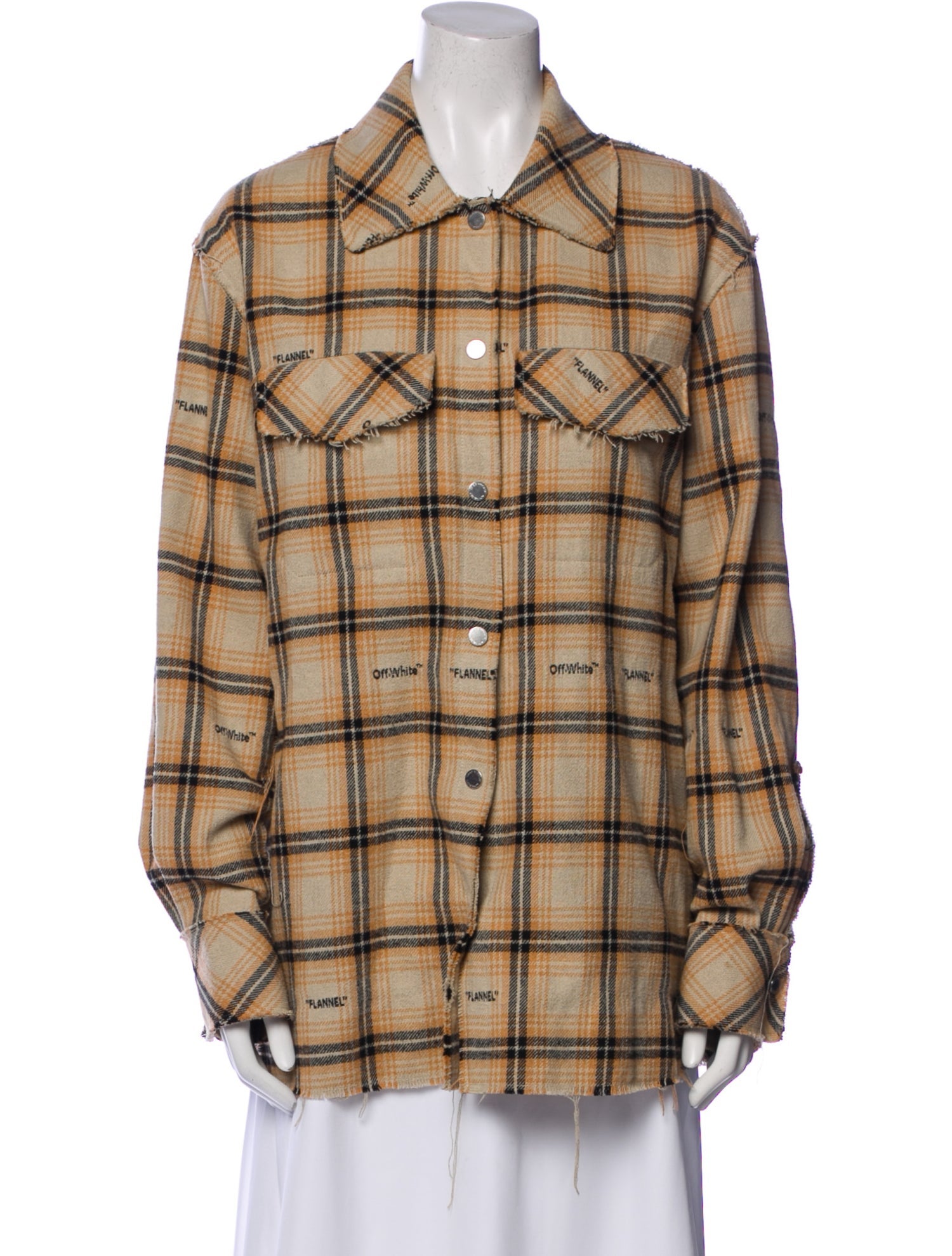 Off-White 2021 Plaid Print Button-Up Top