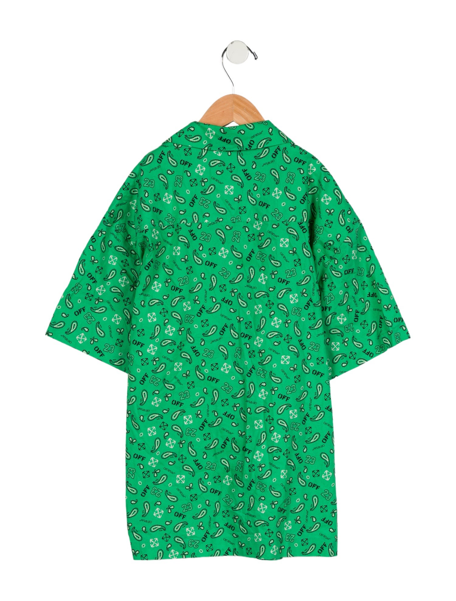 Off-White Boys' Bandana Logo Printed Button Up Shirt