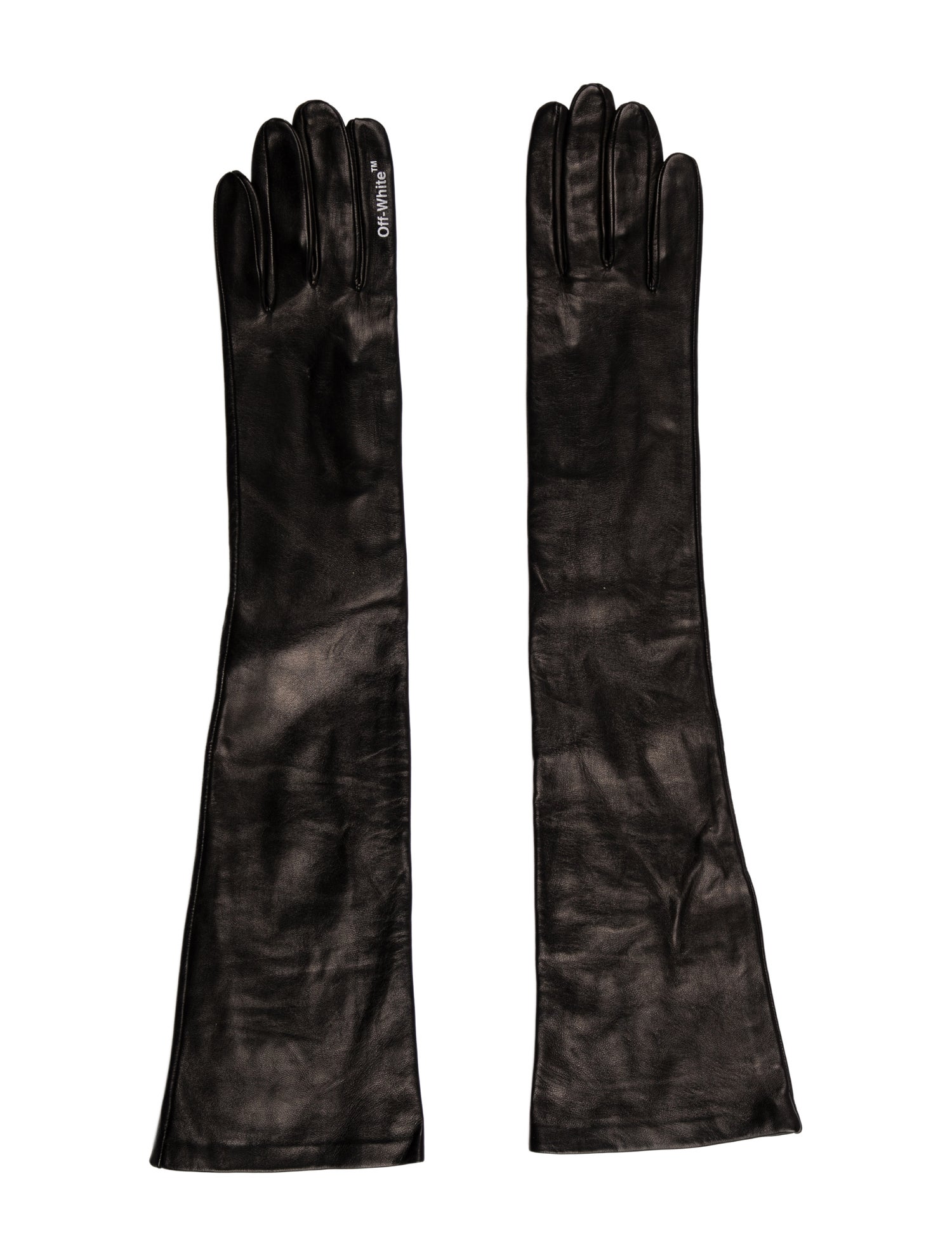 Off-White Leather Long Gloves