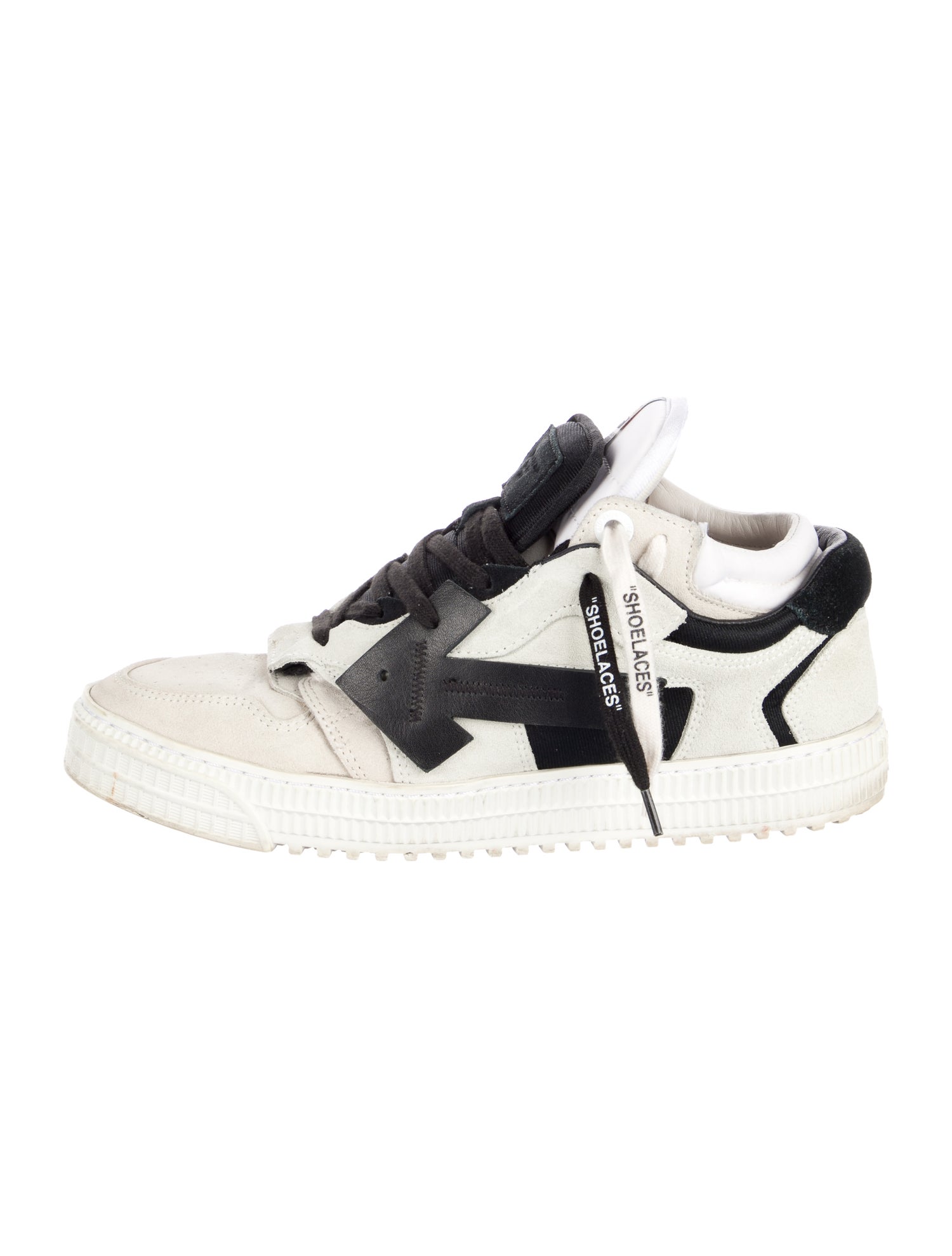 Off-White Suede Colorblock Pattern Sneakers