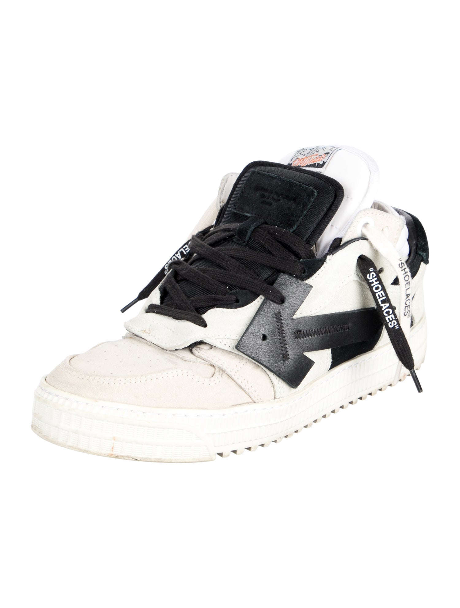 Off-White Suede Colorblock Pattern Sneakers