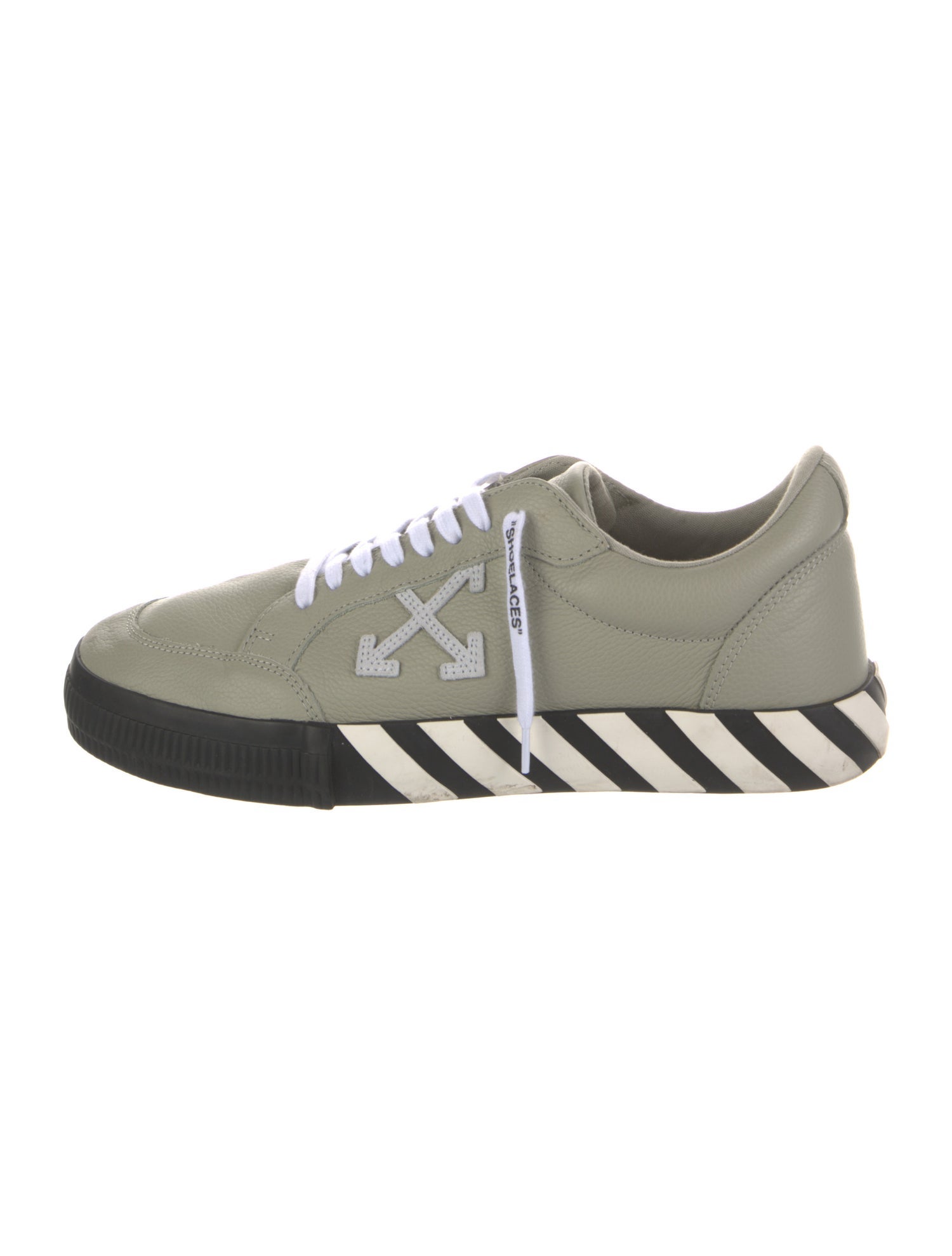 Off-White Leather Printed Athletic Sneakers