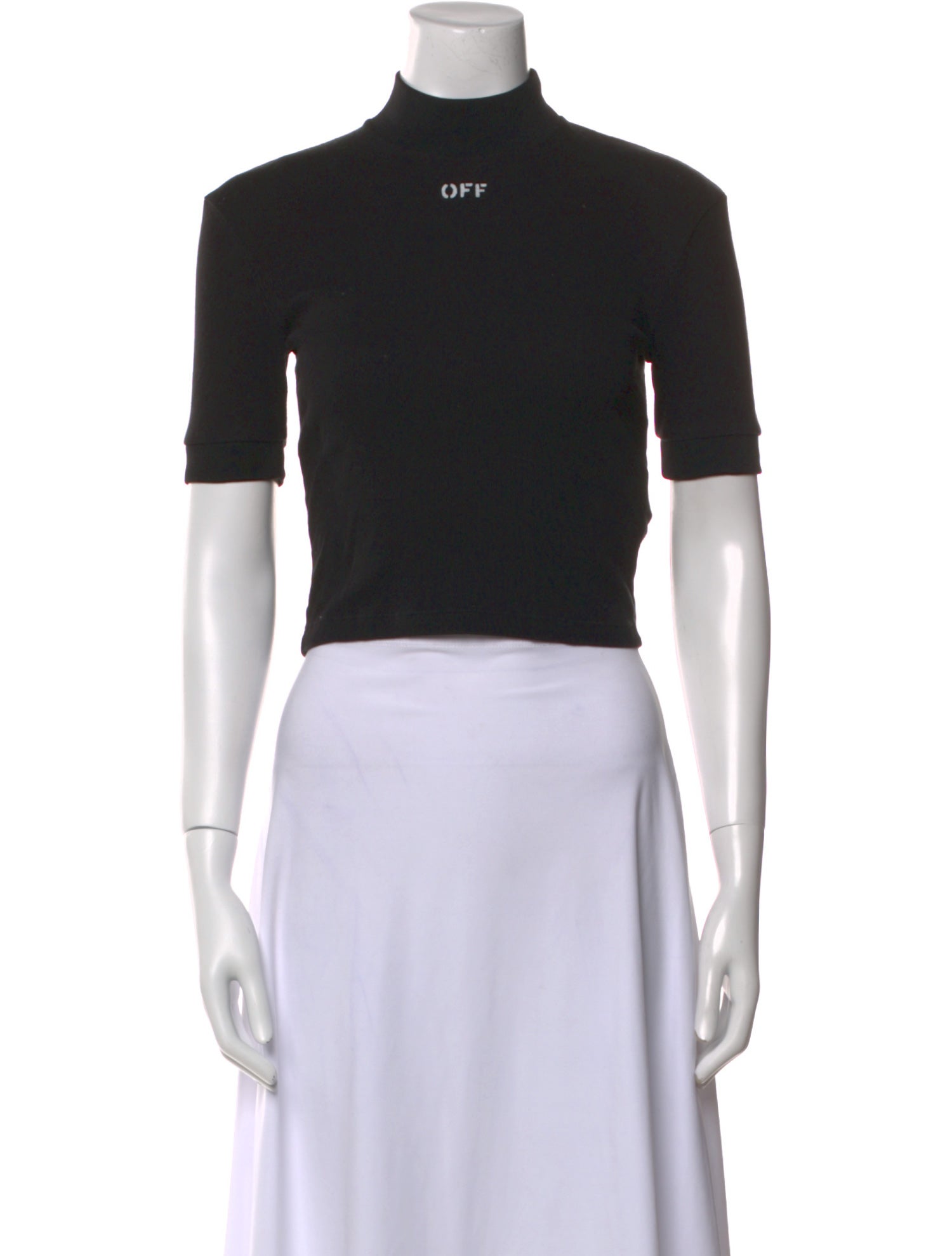 Off-White 2019 Mock Neck Crop Top