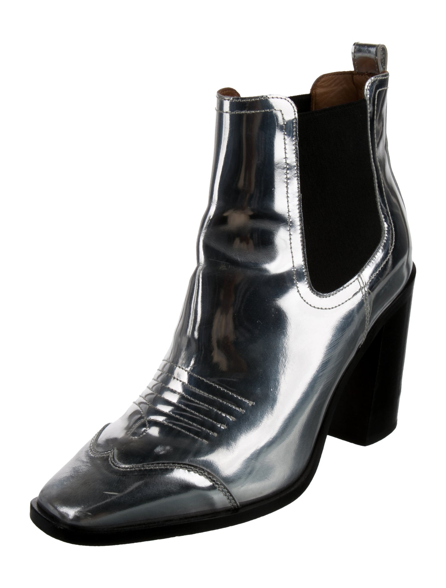 Off-White Patent Leather Chelsea Boots