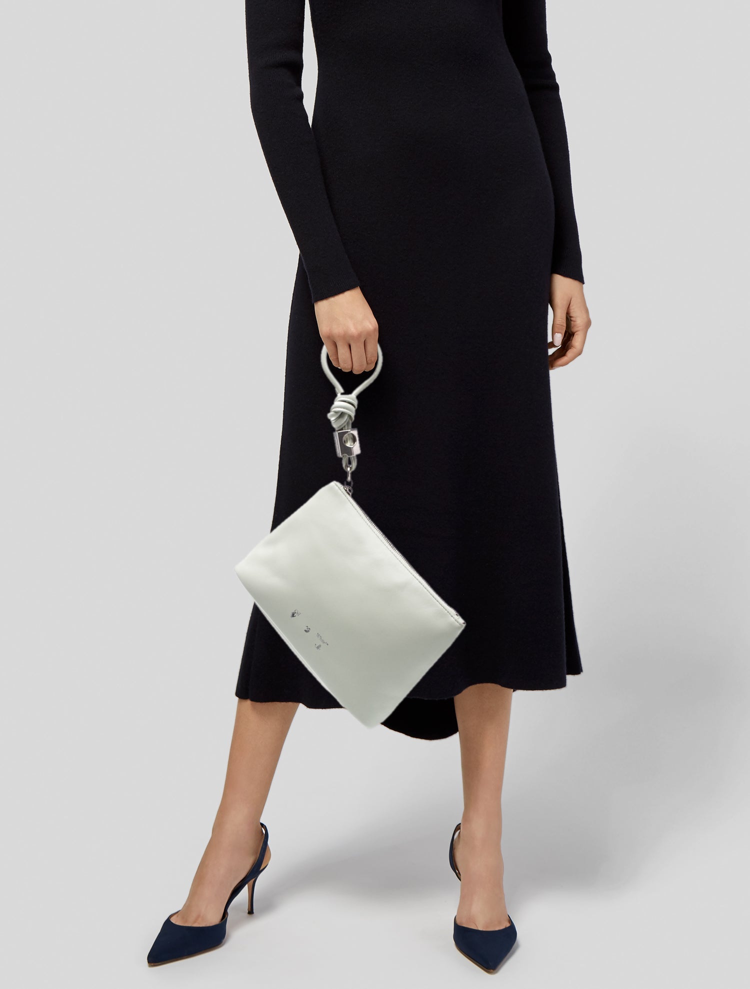 Off-White Leather Slider Zipped Pouch