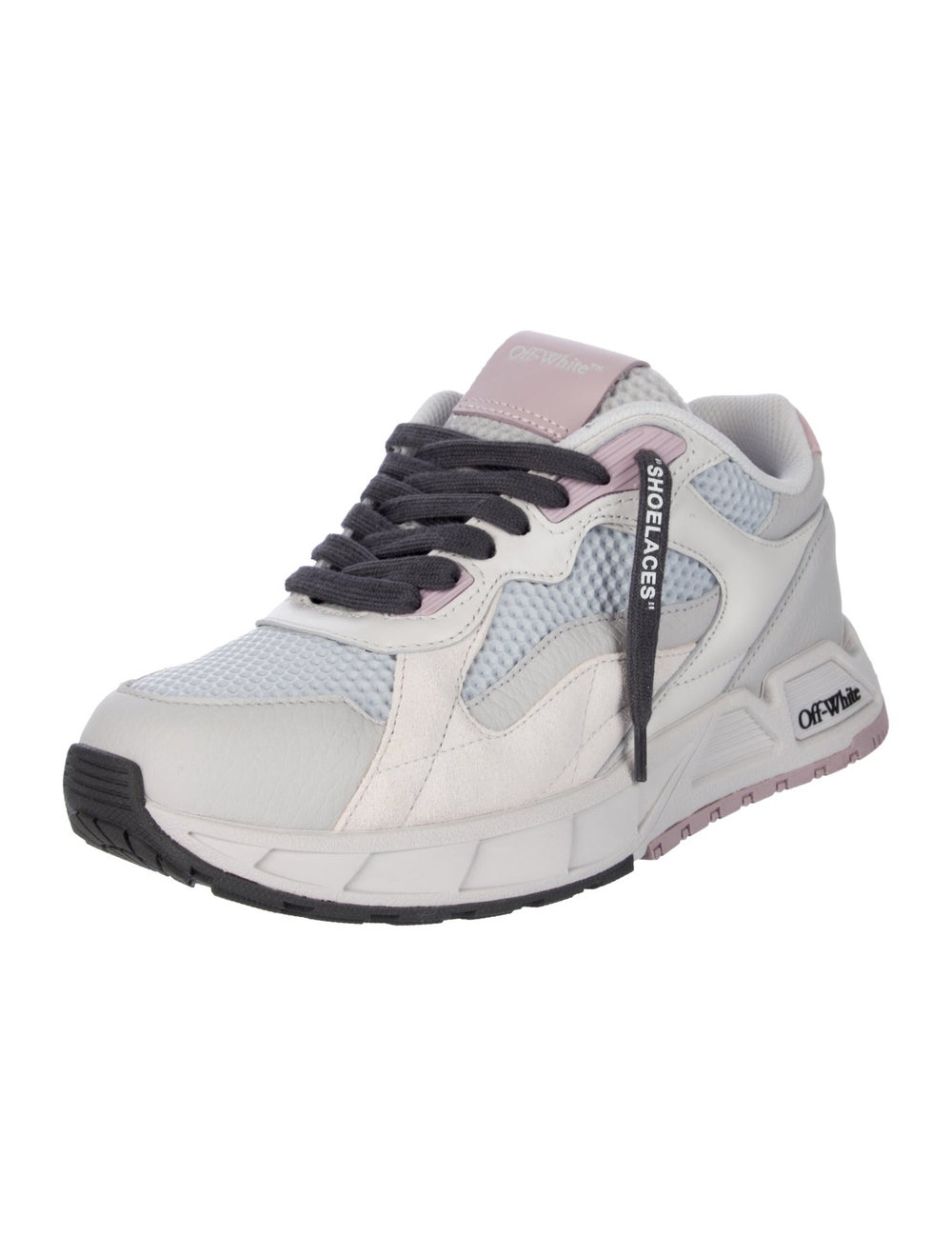 Off-White Leather Colorblock Pattern Sneakers - image 2