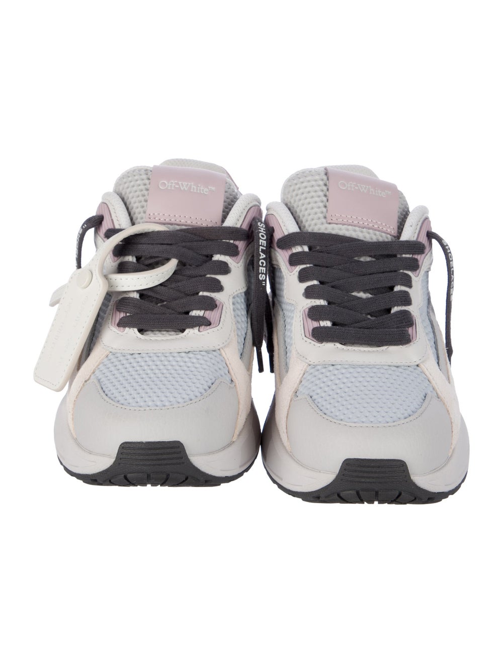 Off-White Leather Colorblock Pattern Sneakers - image 3