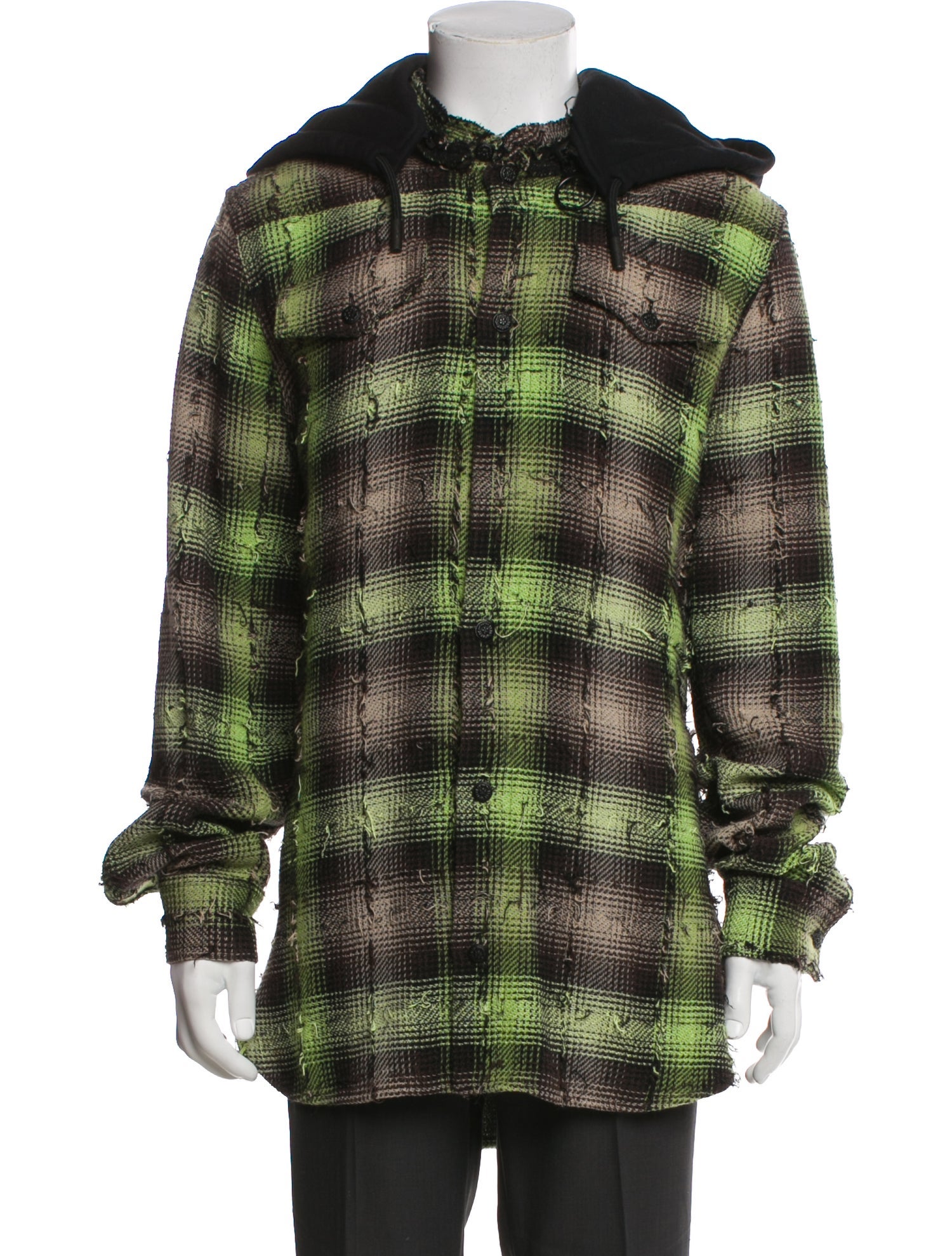 Off-White 2017 Hooded Flannel Jacket