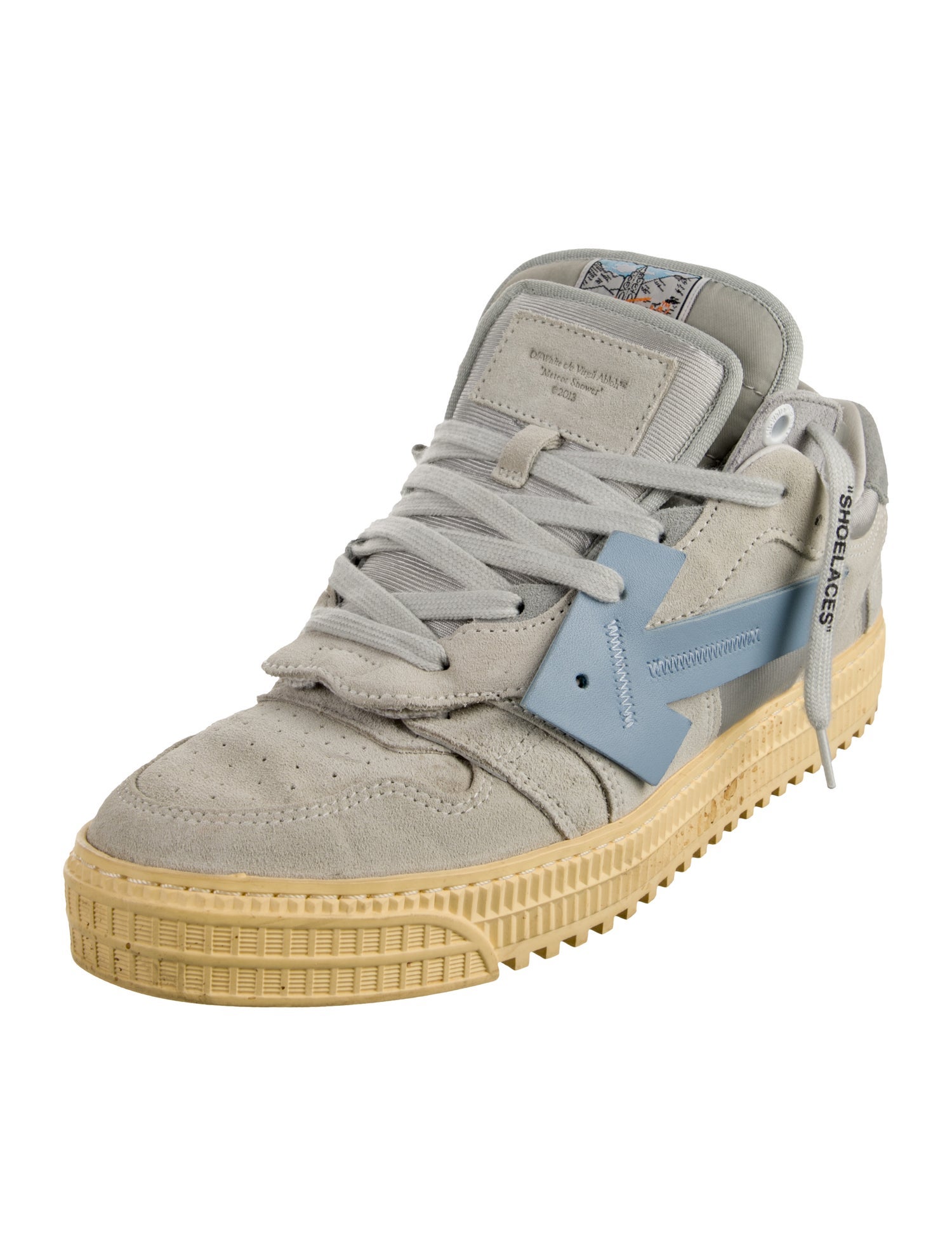 Off-White Suede Patterned Sneakers