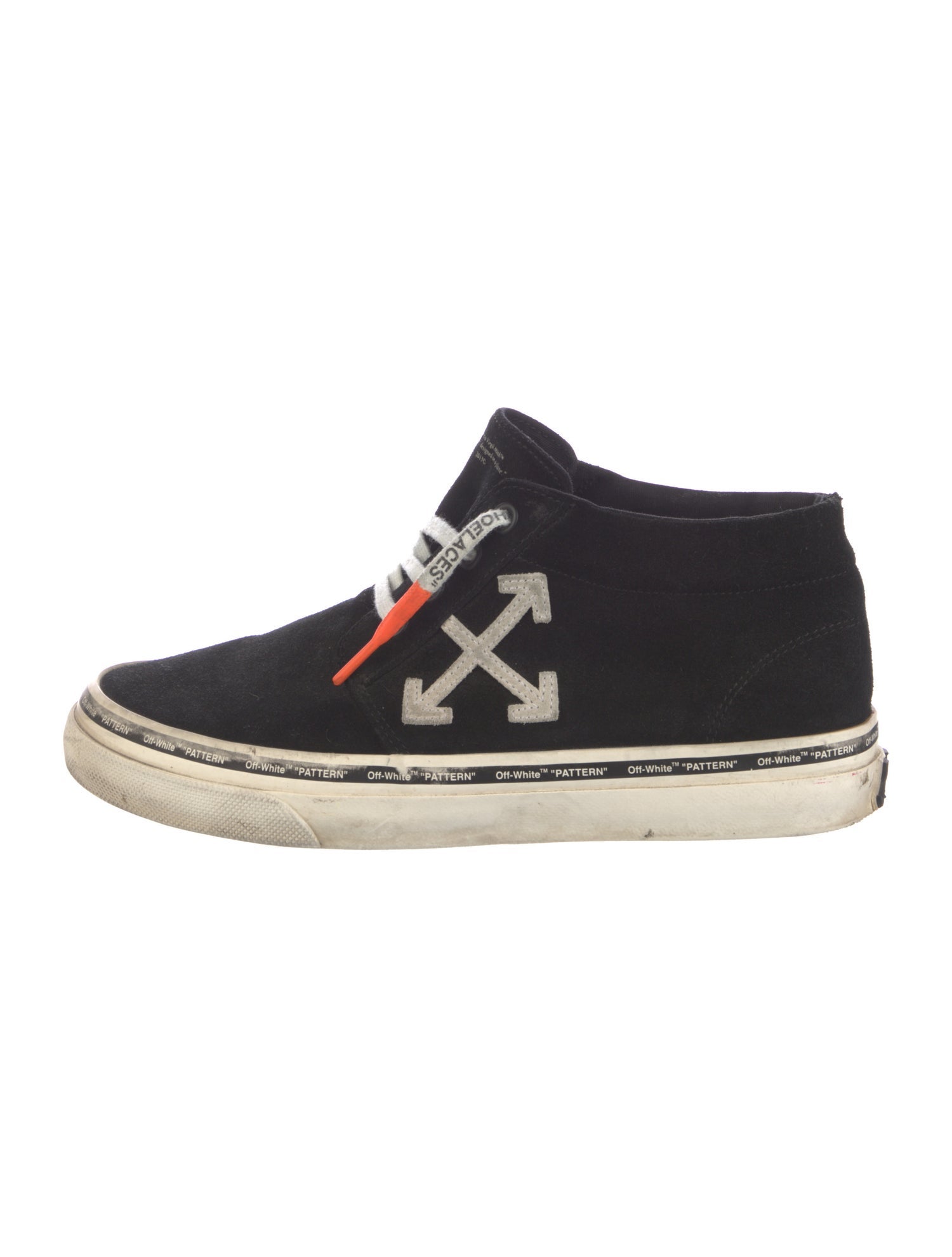 Off-White Suede Graphic Print Sneakers