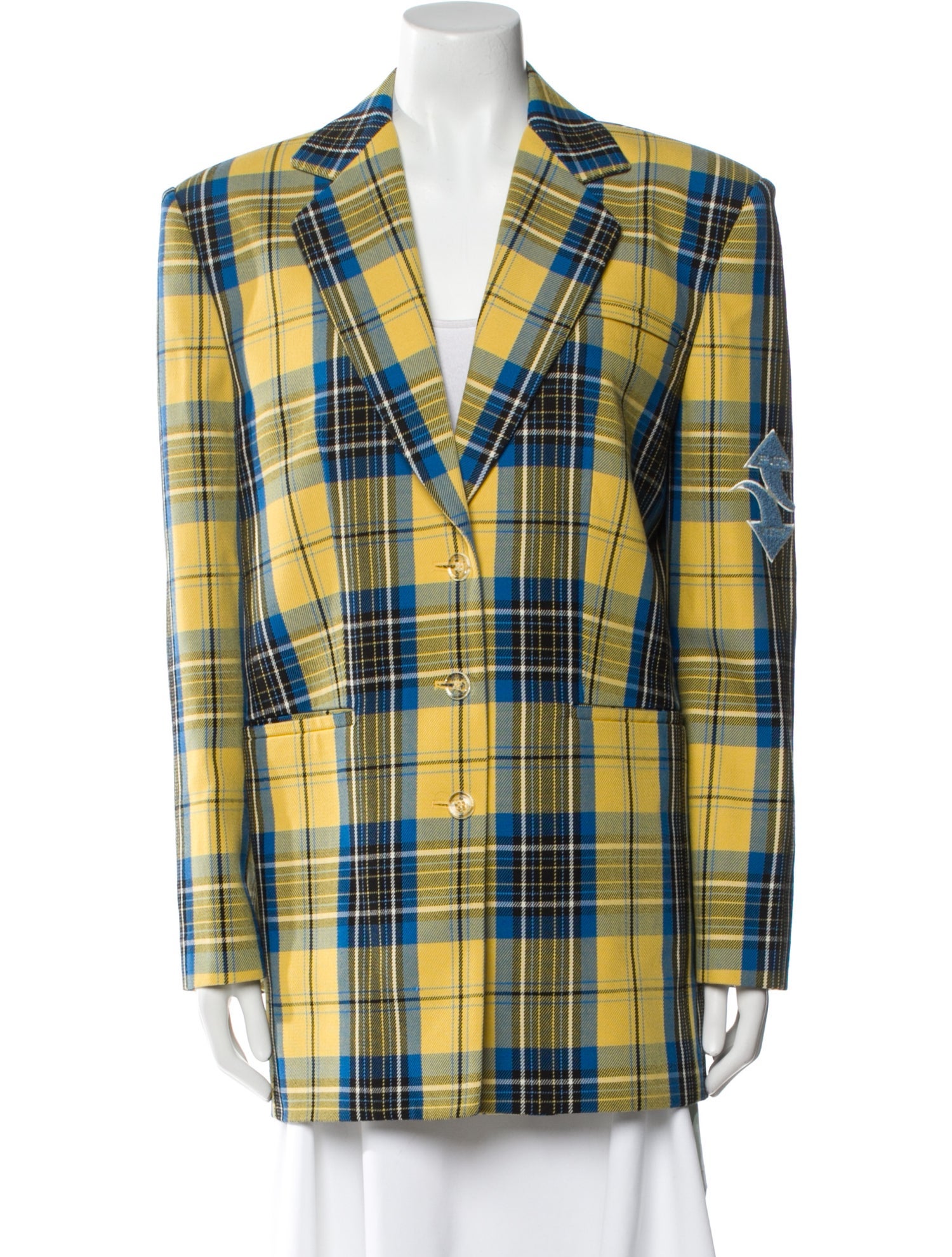 Off-White Plaid Virgin Wool Coat w/ Tags