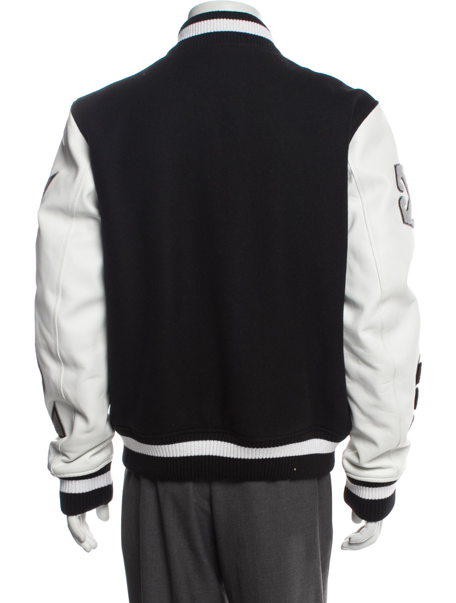 Leather Patterned Varsity Jacket