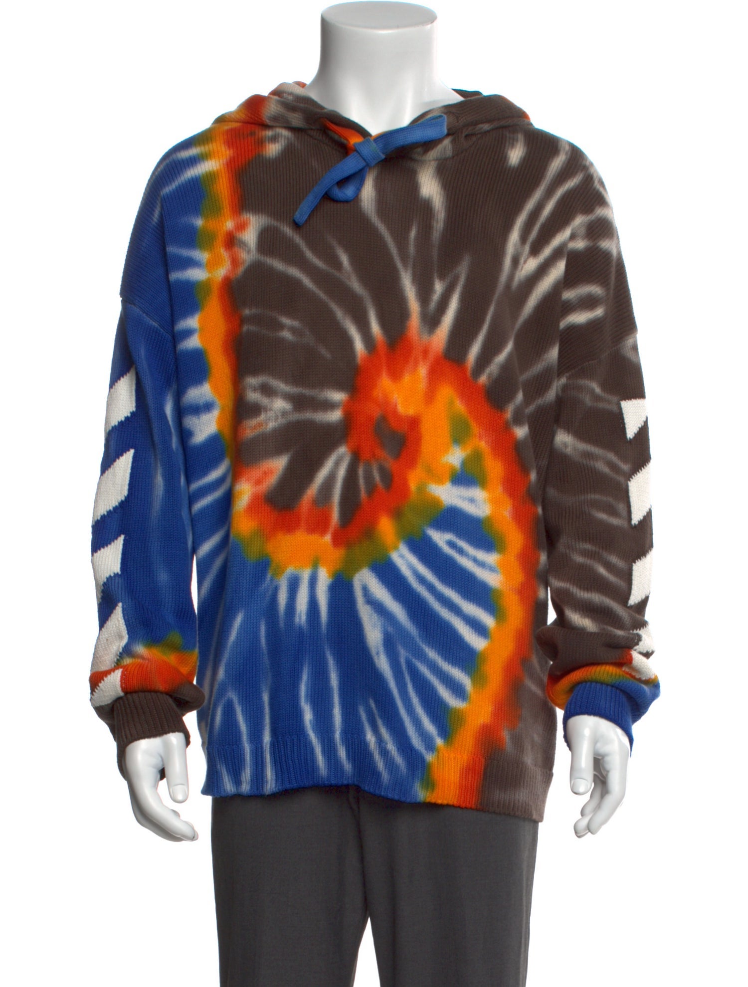 Off-White 2022 Diag Tie Dye Knit Hoodie
