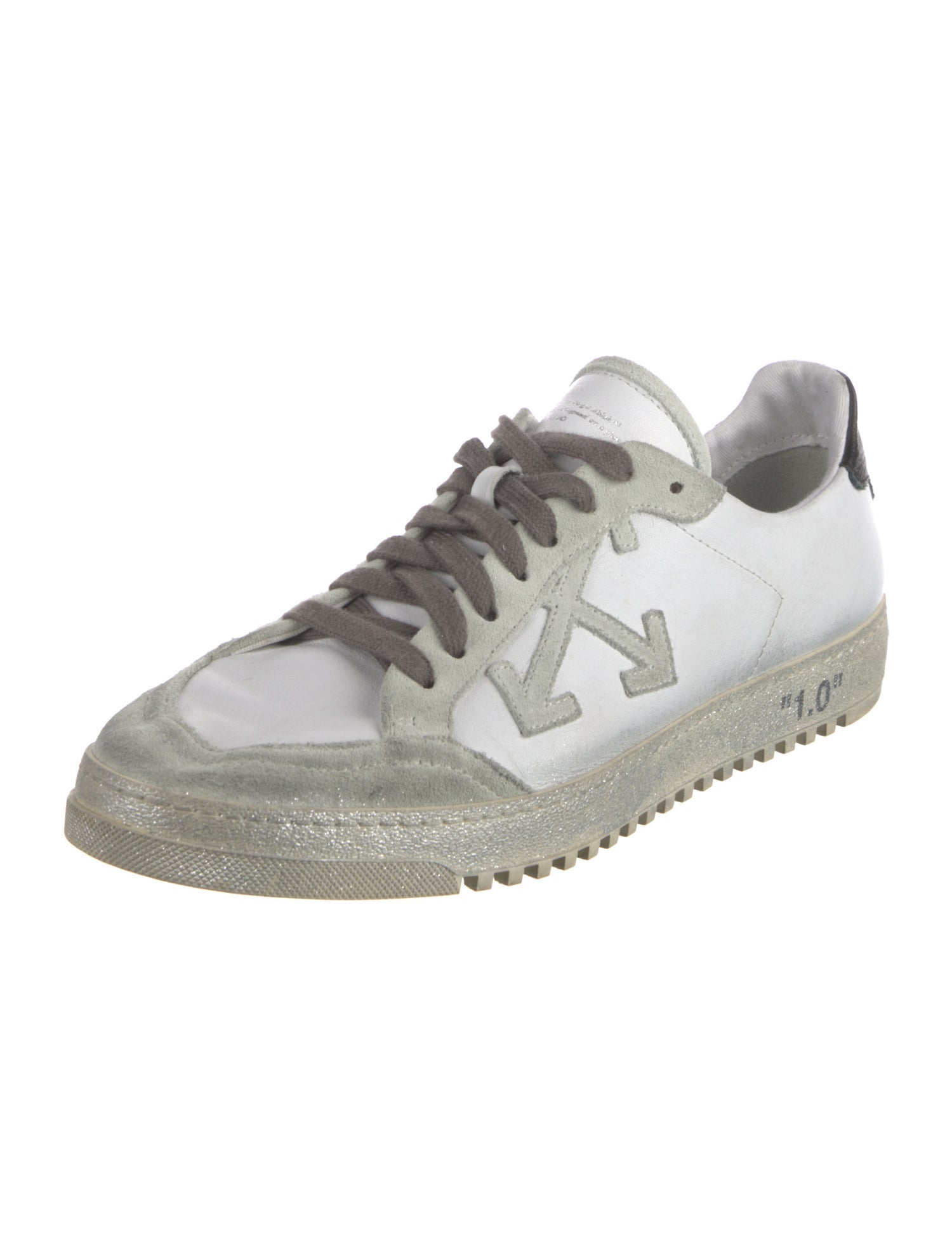 Off-White Leather Printed Sneakers