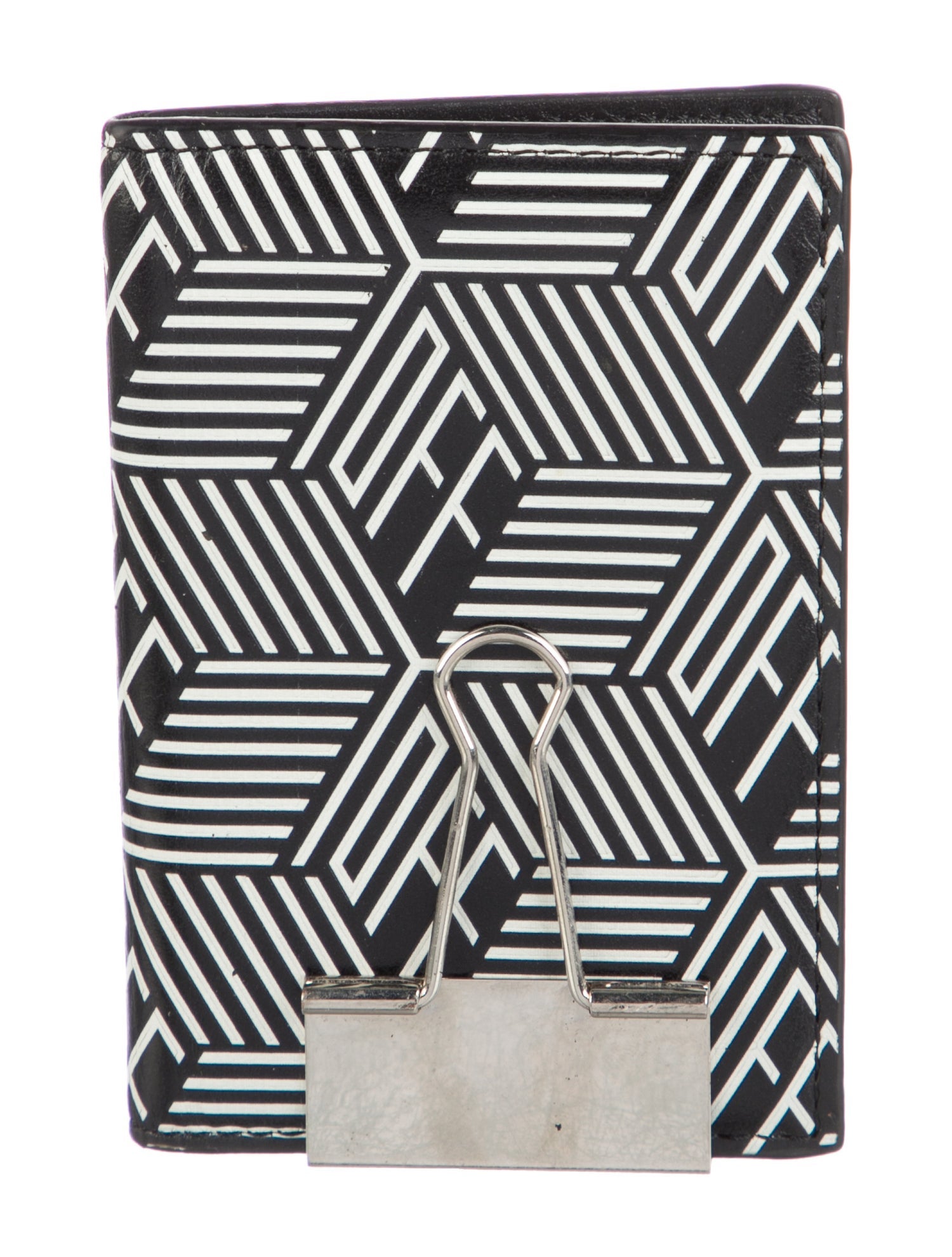 Off-White Leather Printed Compact Wallet