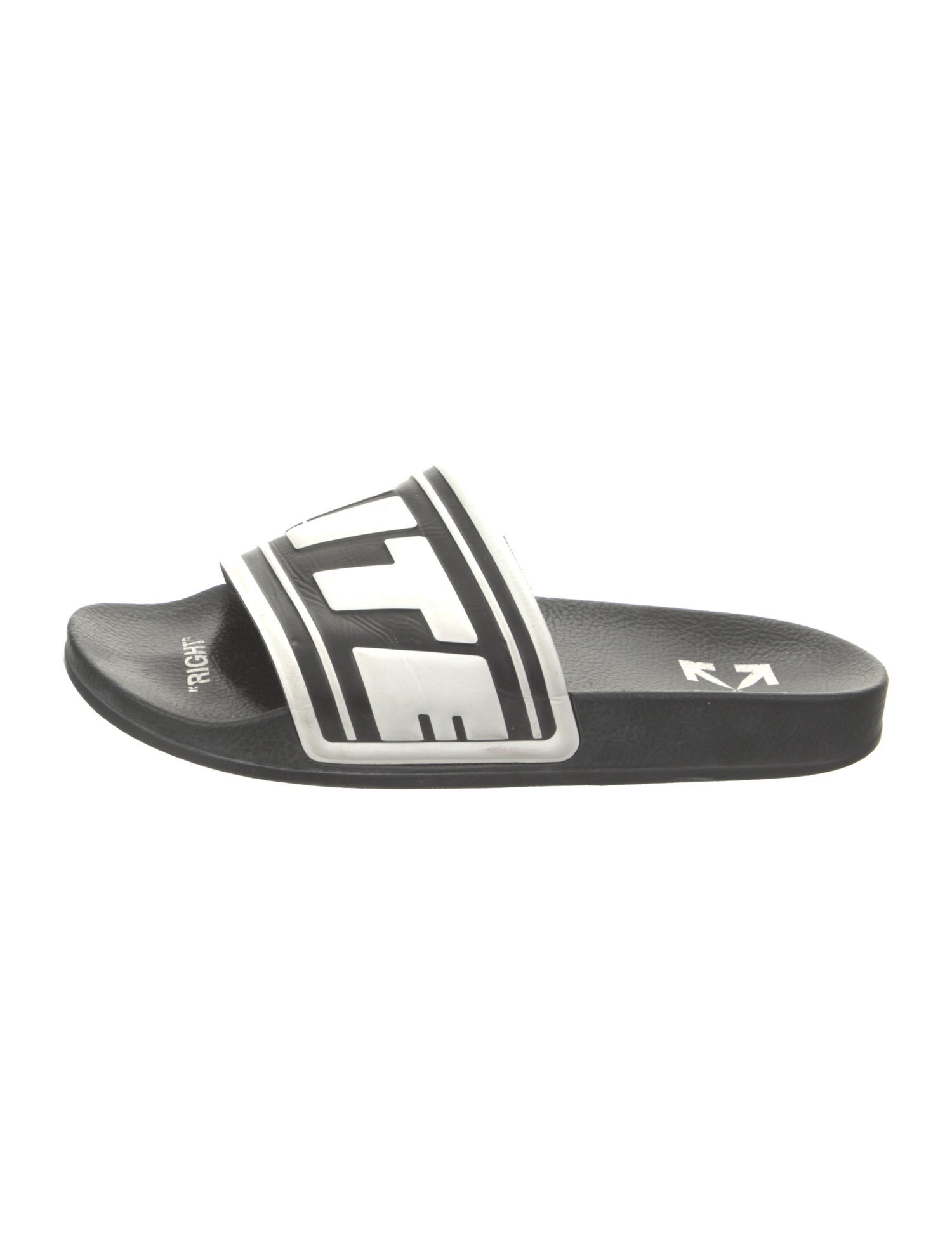 Off-White Stamp Logo Pool Leather Slides