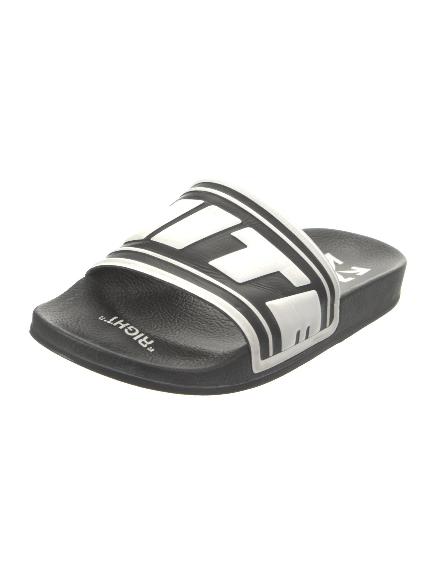 Off-White Stamp Logo Pool Leather Slides