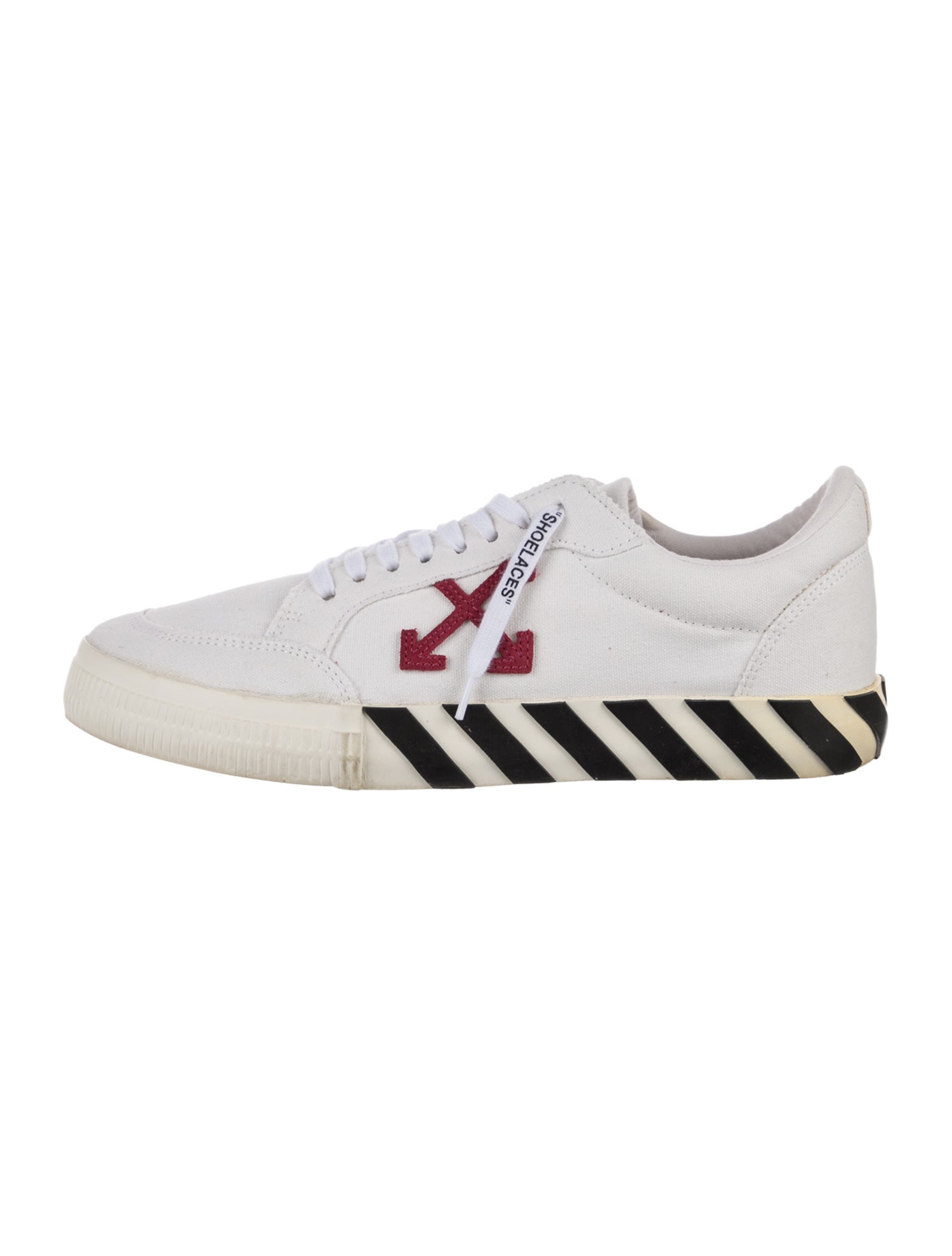 Off-White Canvas Printed Athletic Sneakers