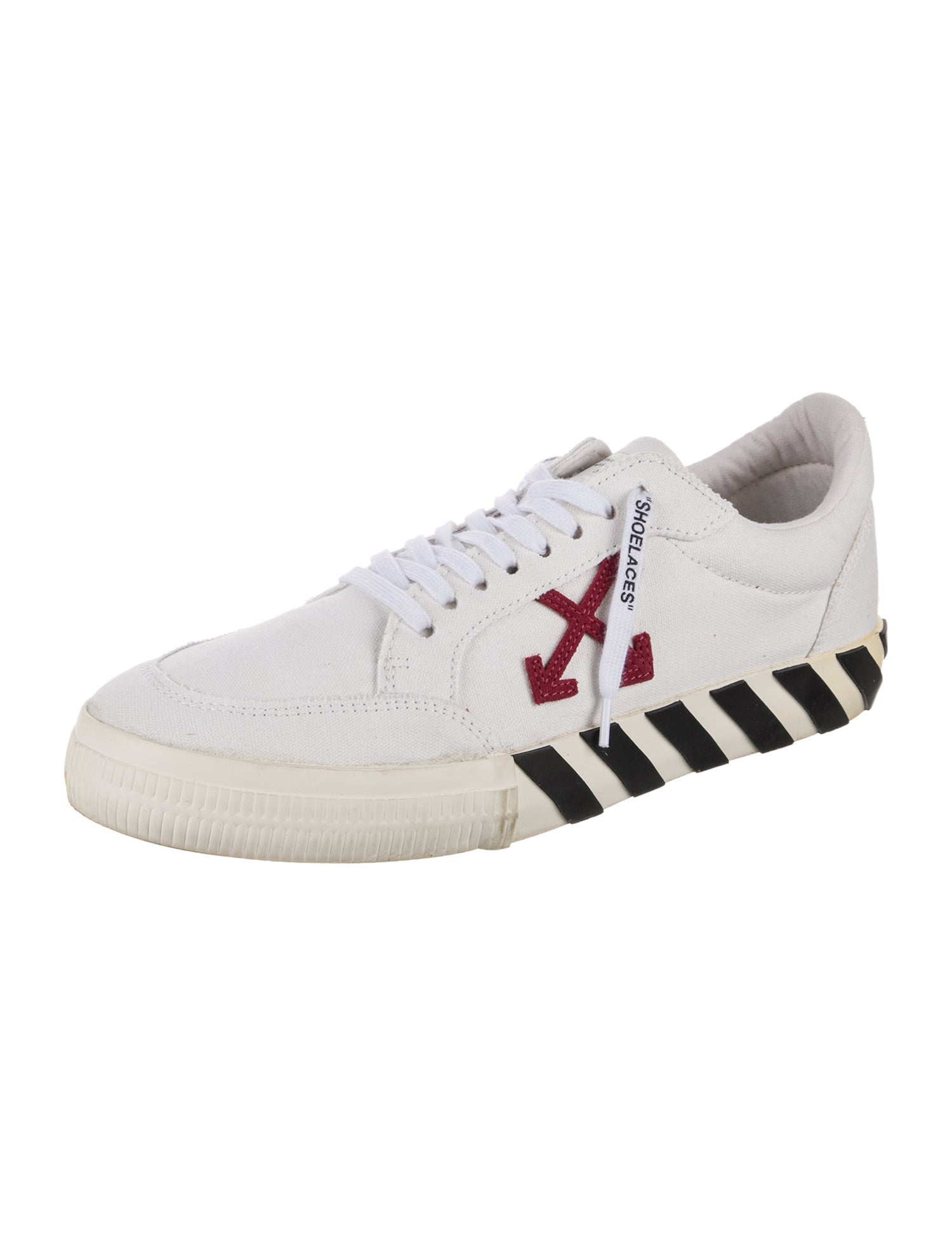 Off-White Canvas Printed Athletic Sneakers