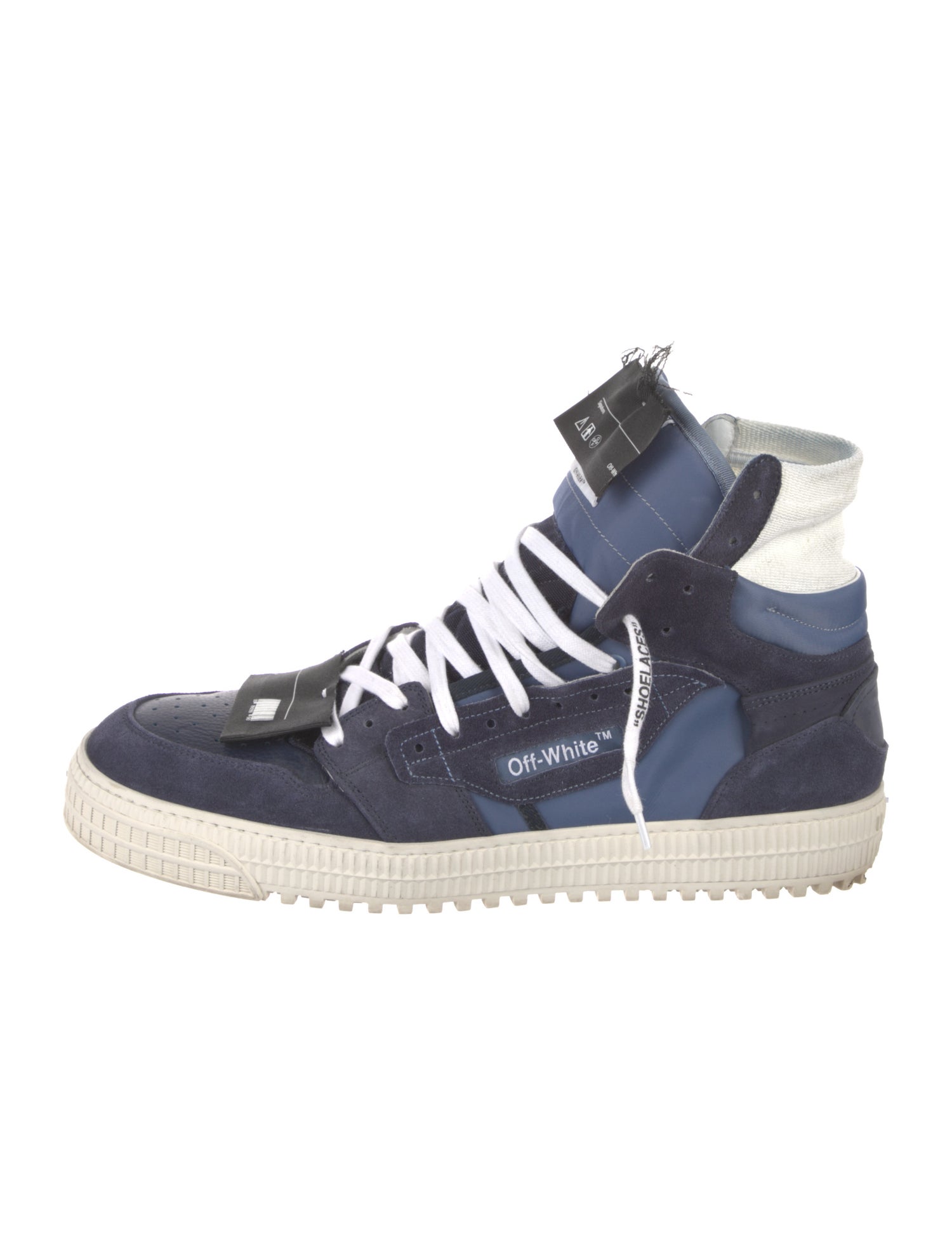 Off-White Suede Colorblock Pattern Sneakers