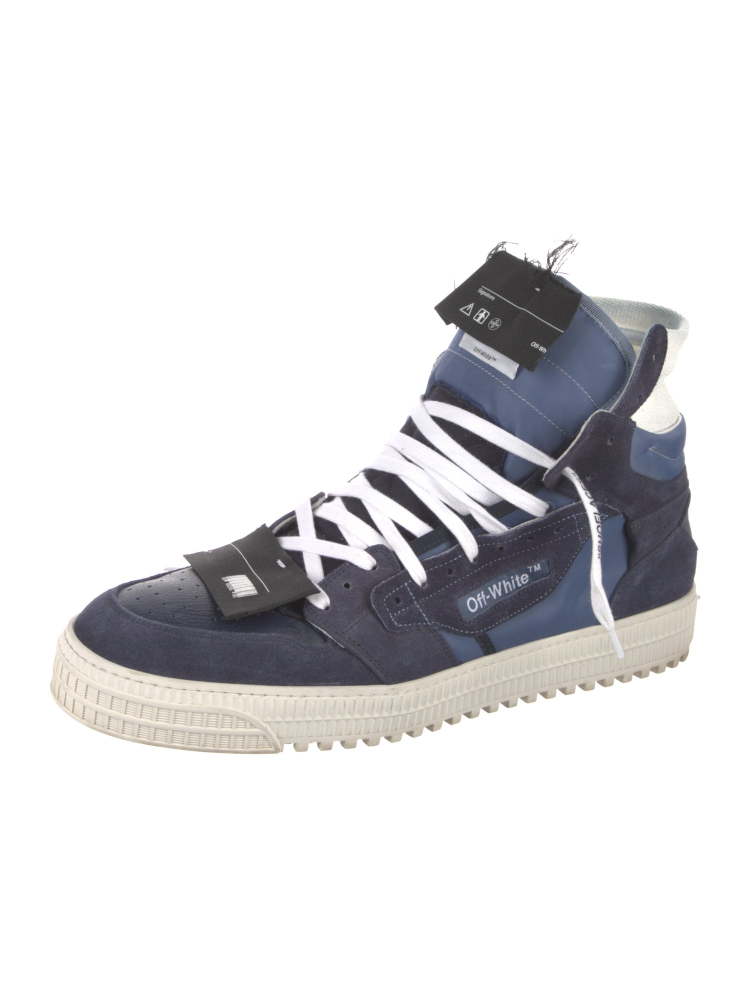 Off-White Suede Colorblock Pattern Sneakers