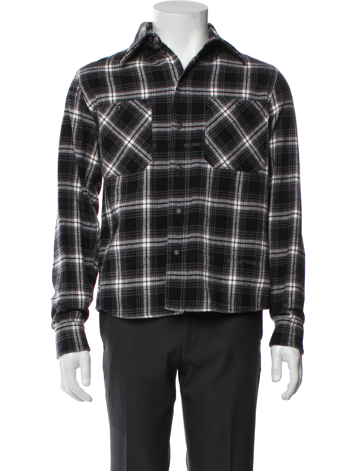 Off-White Plaid Flannel Plaid Print Jacket