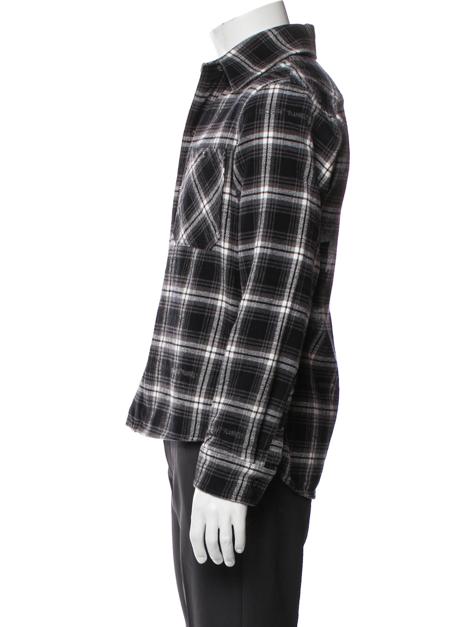 Off-White Plaid Flannel Plaid Print Jacket