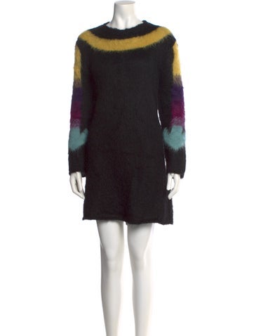 Pre-owned Off-white Alpaca Mini Dress In Black