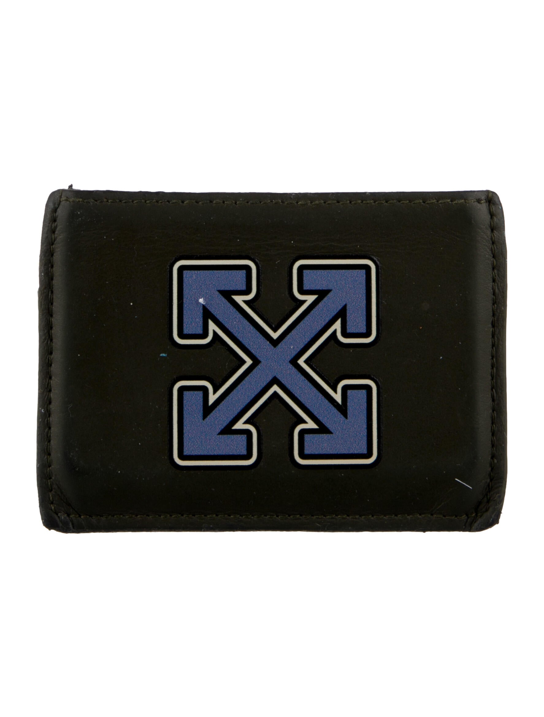 Off-White Leather Graphic Print Compact Wallet