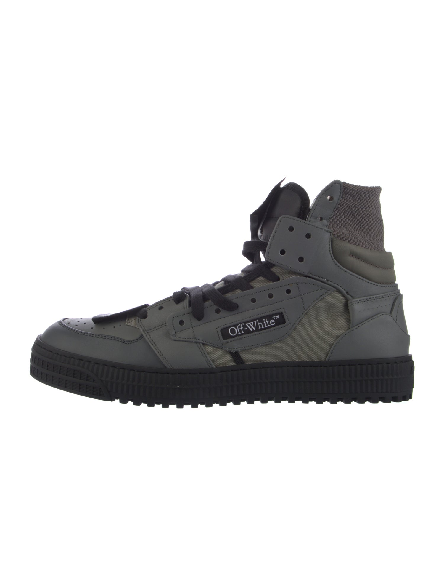 Off-White Leather Leather Trim Embellishment Sneakers