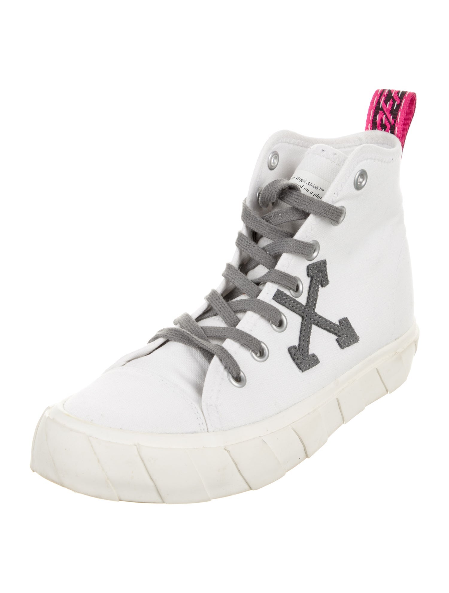 Off-White Canvas Graphic Print Sneakers