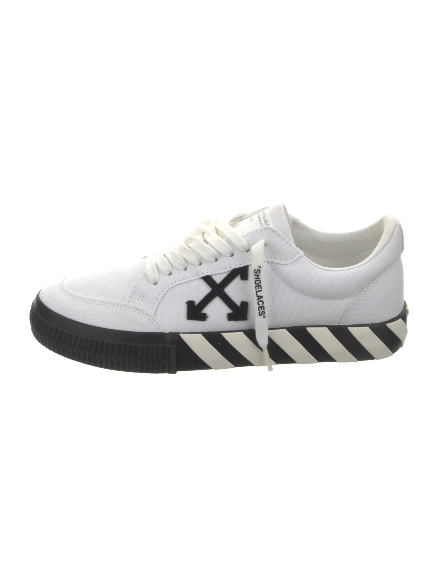 Off-White Canvas Striped Sneakers