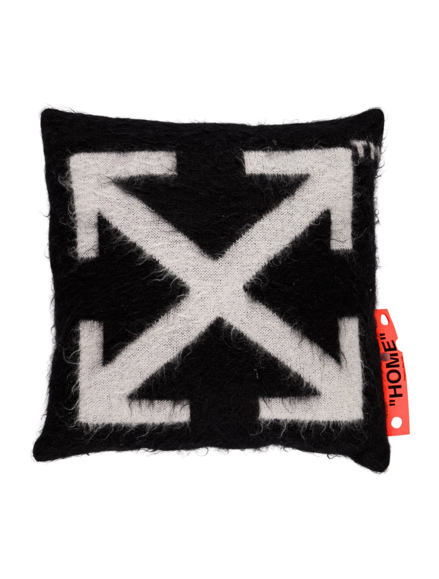 Off-White Mohair Arrows Cushion