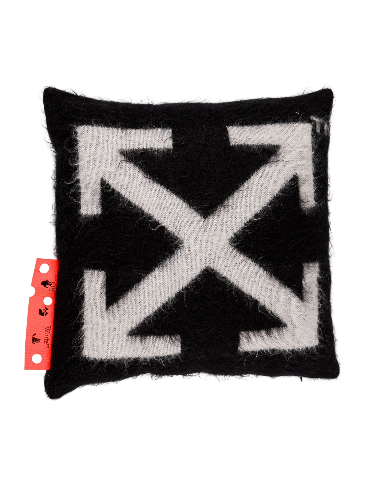 Off-White Mohair Arrows Cushion