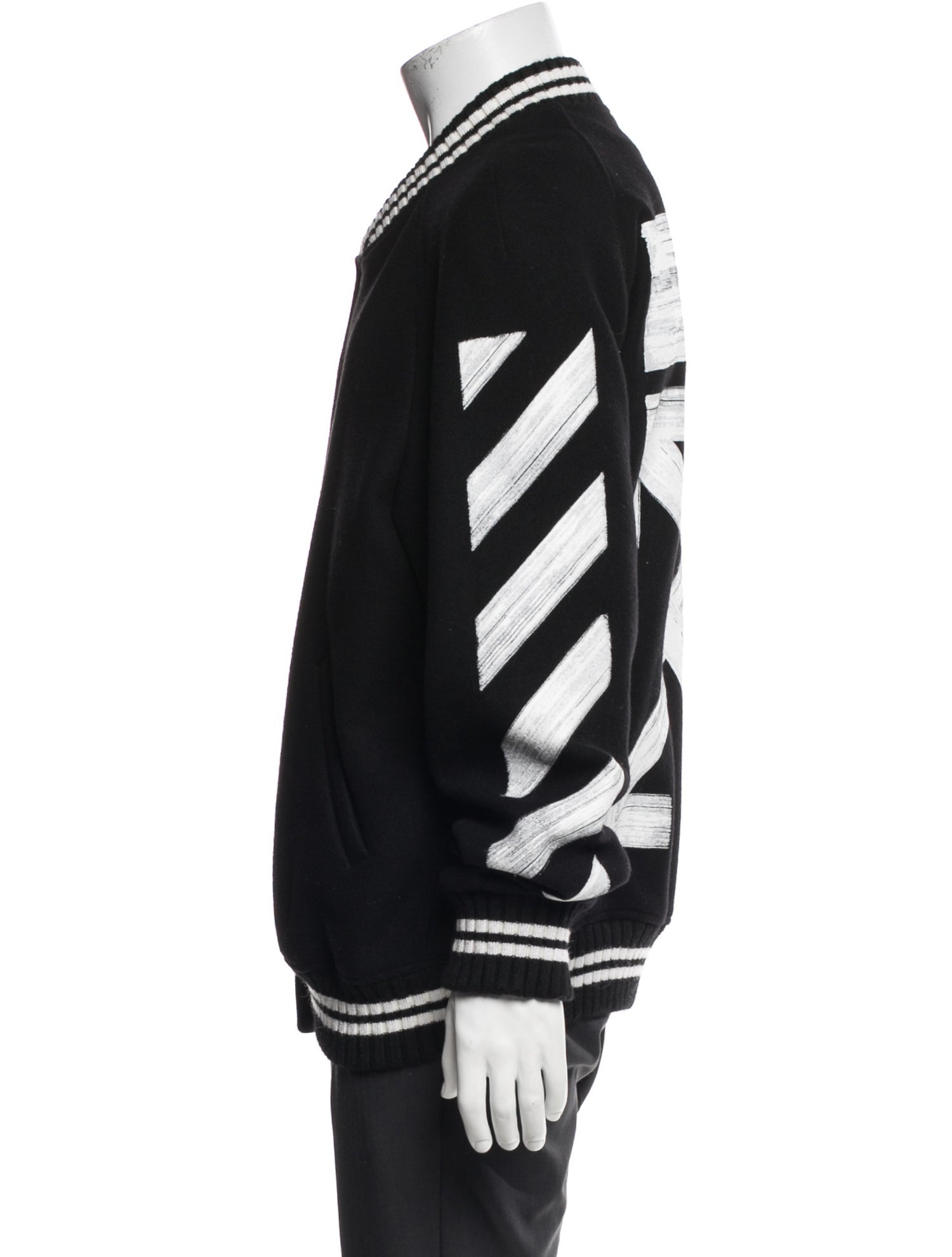 Off-White 2017 Brushed Diagonal Varsity Jacket Varsity Jacket