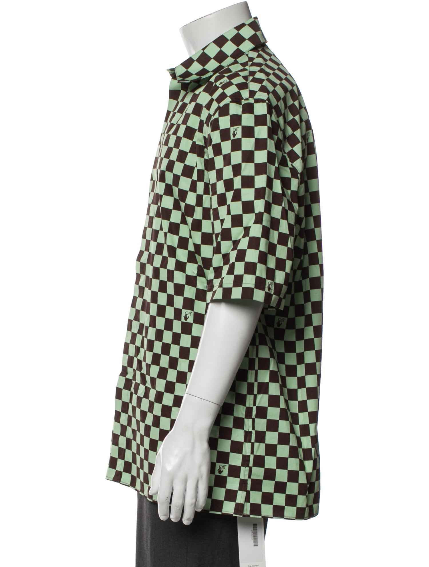 Off-White Checkered Plaid Print Shirt