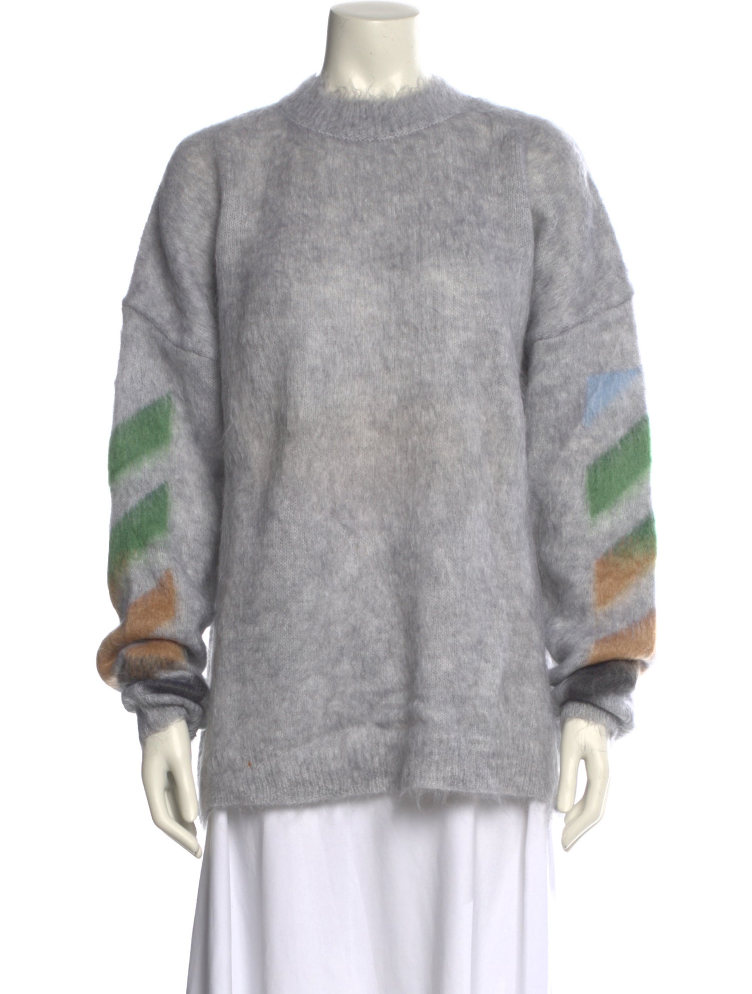 Off-White Oversized Diag Brushed Mohair Pullover