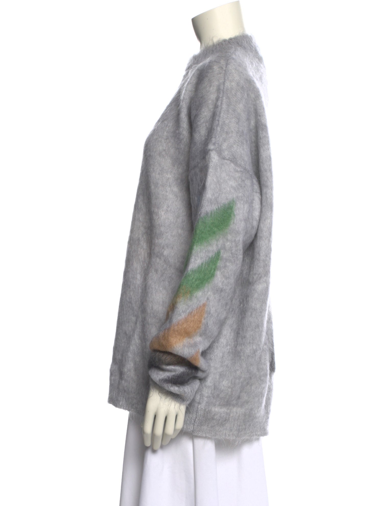 Off-White Oversized Diag Brushed Mohair Pullover