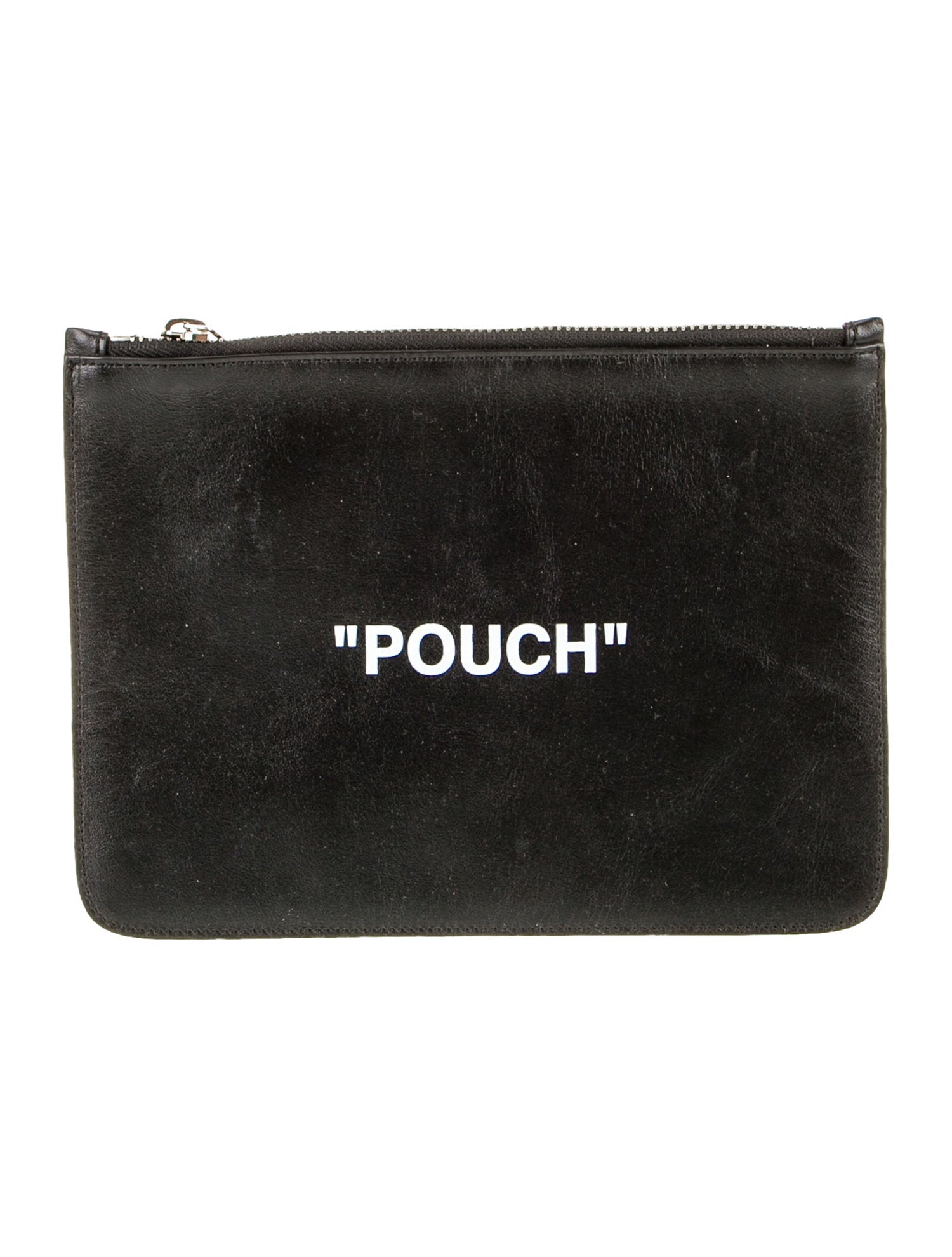 Off-White Leather Quote Pouch w/ Tags