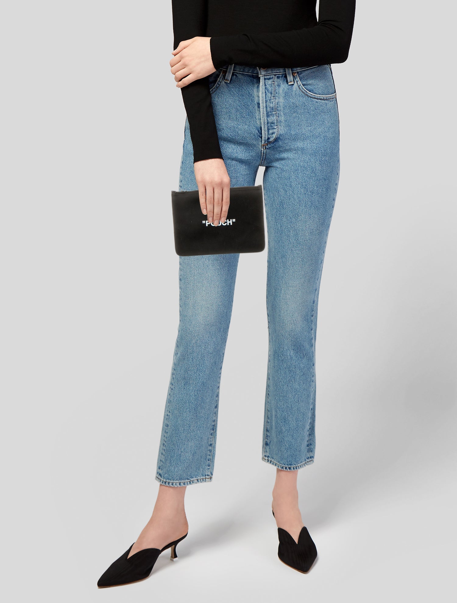 Off-White Leather Quote Pouch w/ Tags