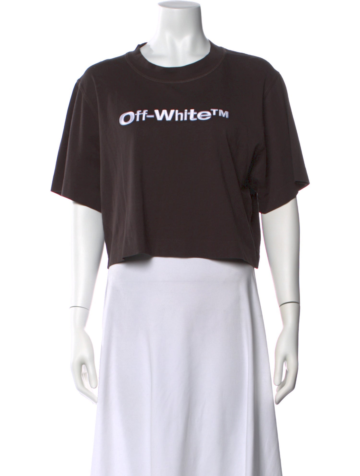 Off-White 2022 Logo Embroidered Crop Top